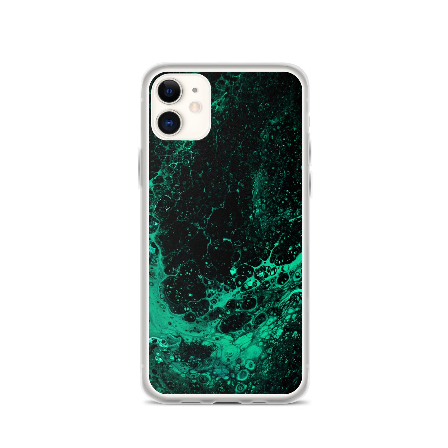 NightOwl Studio Custom Phone Case Compatible with iPhone, Ultra Slim Cover with Heavy Duty Scratch Resistant Shockproof Protection, Green Tide