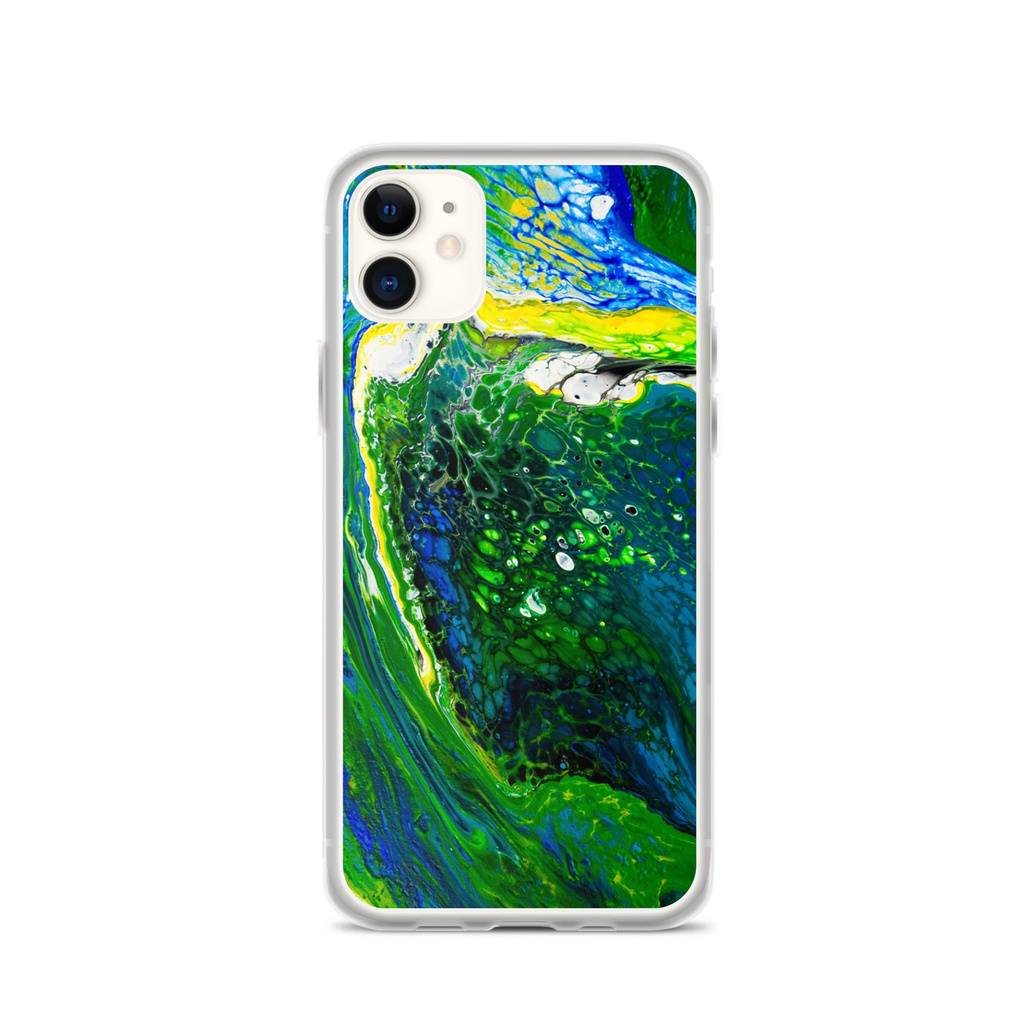 NightOwl Studio Custom Phone Case Compatible with iPhone, Ultra Slim Cover with Heavy Duty Scratch Resistant Shockproof Protection, Green Stream