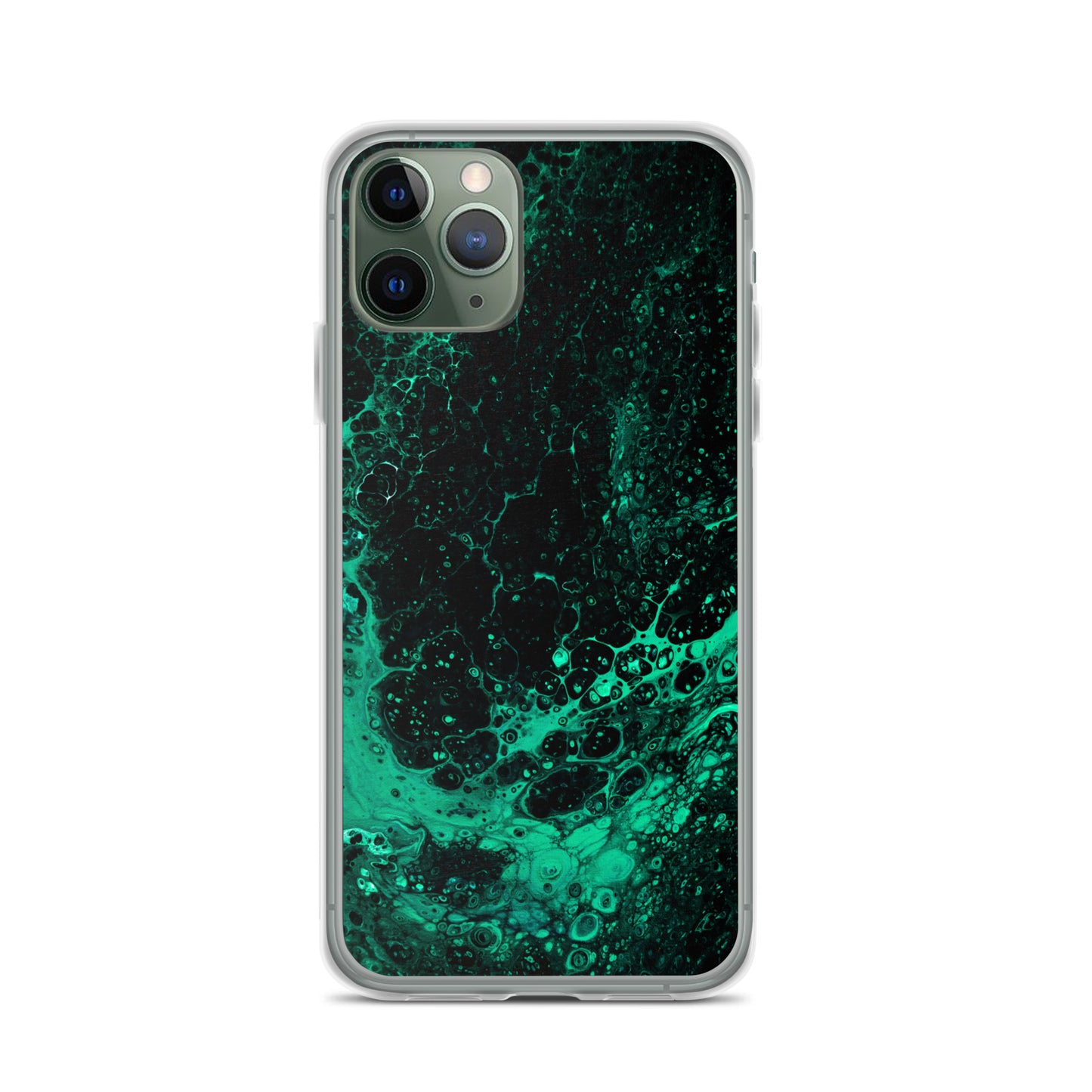 NightOwl Studio Custom Phone Case Compatible with iPhone, Ultra Slim Cover with Heavy Duty Scratch Resistant Shockproof Protection, Green Tide