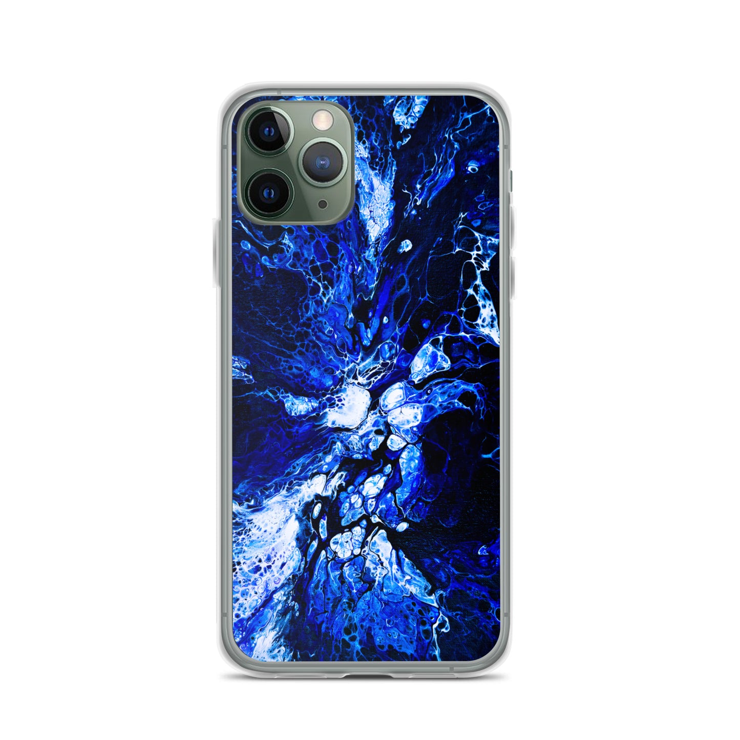 NightOwl Studio Custom Phone Case Compatible with iPhone, Ultra Slim Cover with Heavy Duty Scratch Resistant Shockproof Protection, Blue Burst