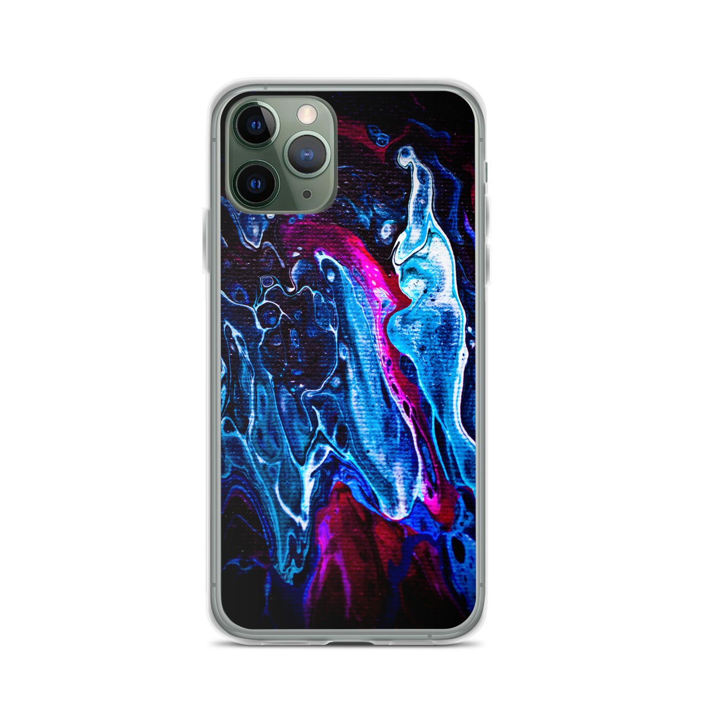 NightOwl Studio Custom Phone Case Compatible with iPhone, Ultra Slim Cover with Heavy Duty Scratch Resistant Protection, Blue Liquid