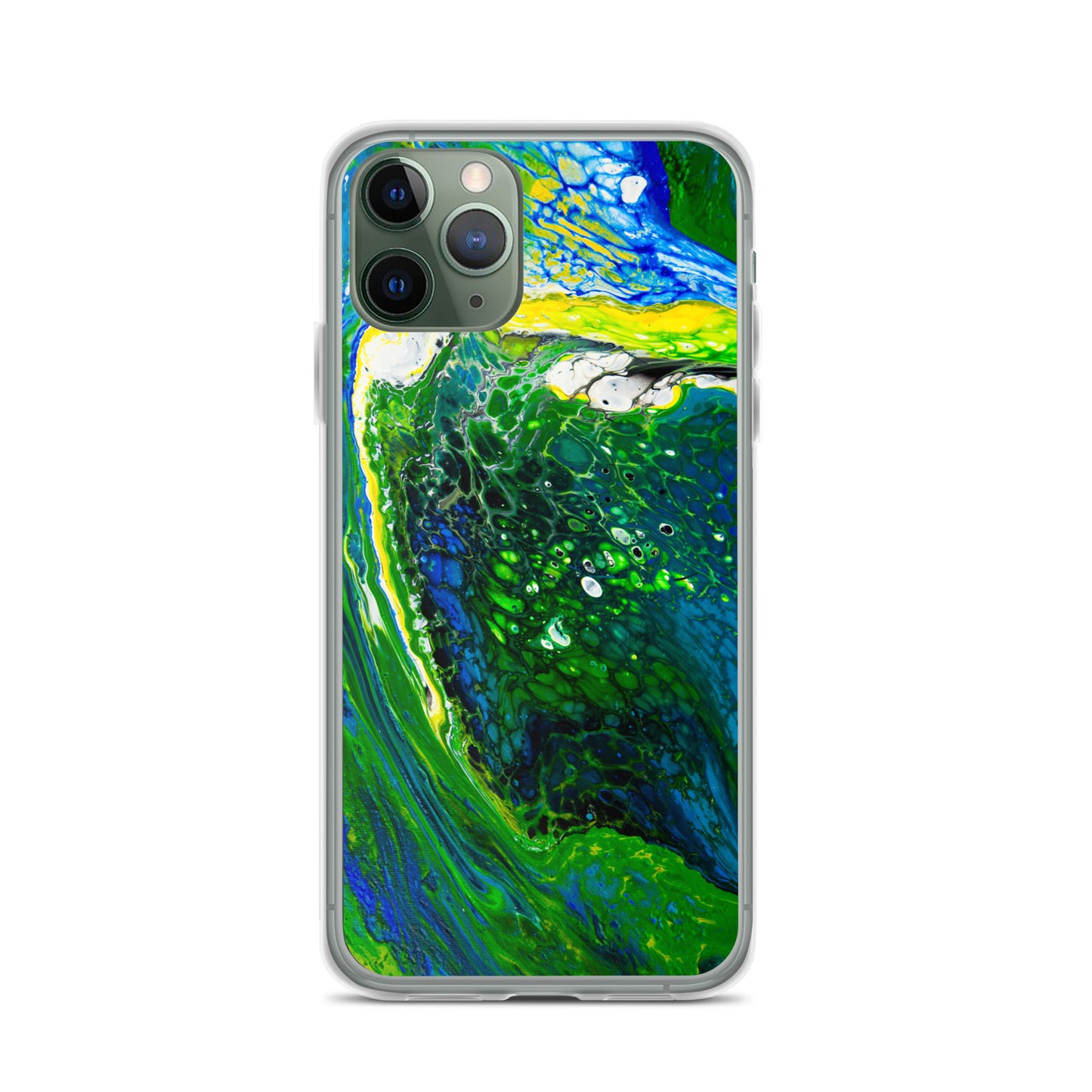 NightOwl Studio Custom Phone Case Compatible with iPhone, Ultra Slim Cover with Heavy Duty Scratch Resistant Shockproof Protection, Green Stream