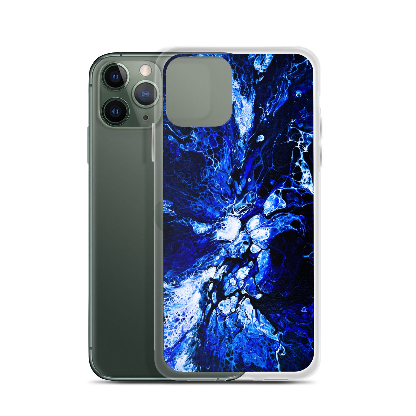 NightOwl Studio Custom Phone Case Compatible with iPhone, Ultra Slim Cover with Heavy Duty Scratch Resistant Shockproof Protection, Blue Burst