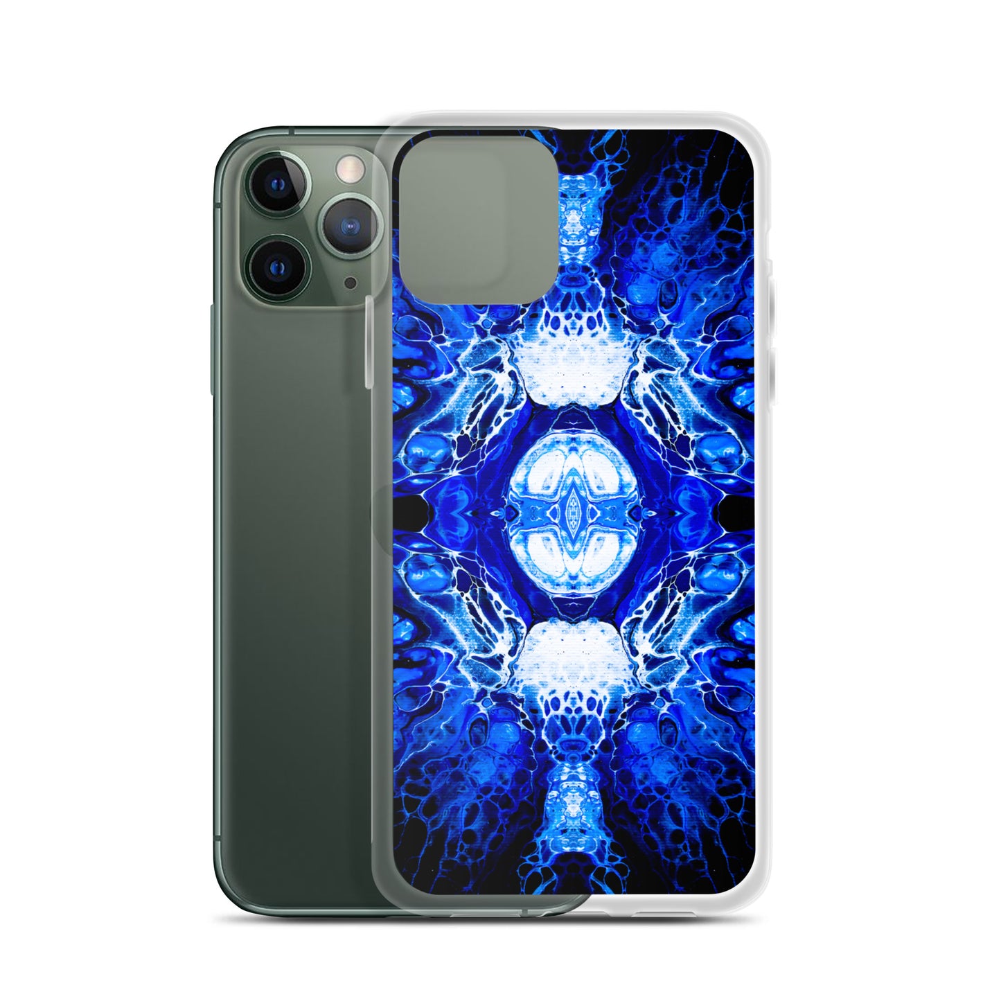 NightOwl Studio Custom Phone Case Compatible with iPhone, Ultra Slim Cover with Heavy Duty Scratch Resistant Shockproof Protection, Blue Nucleus