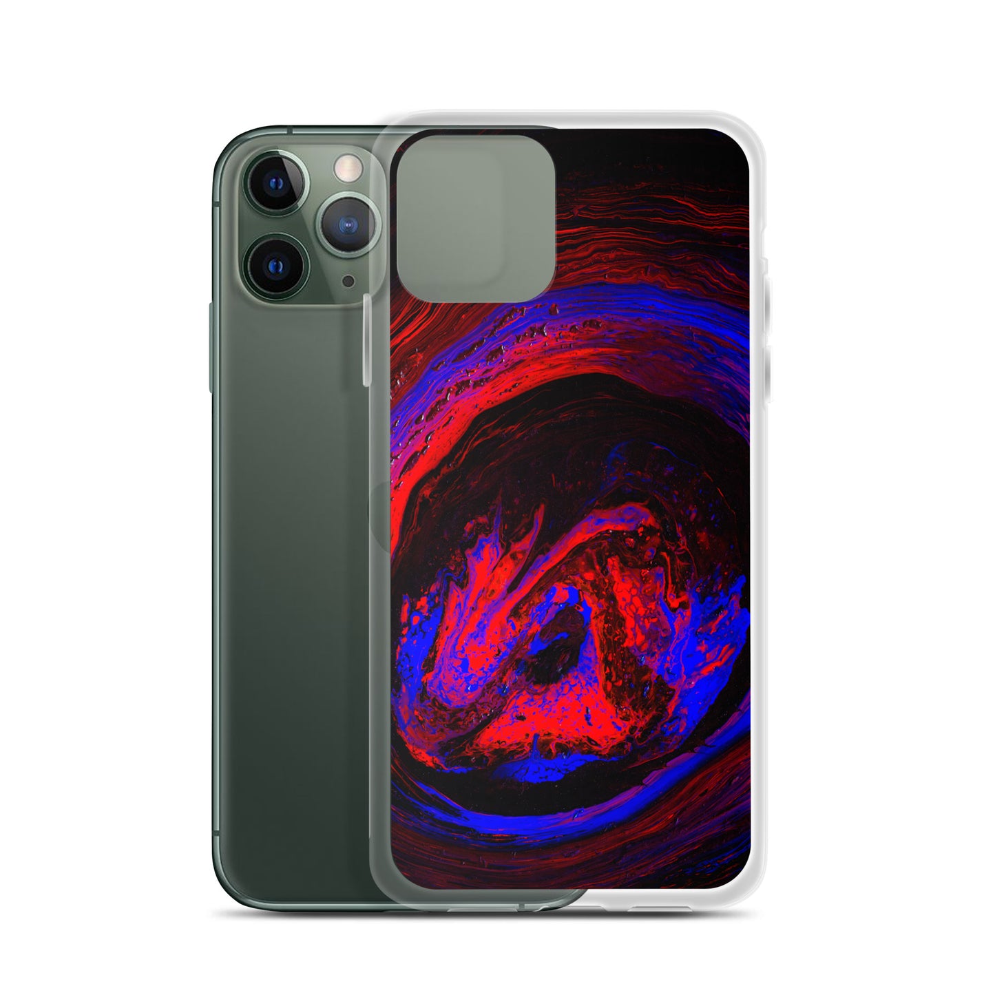 NightOwl Studio Custom Phone Case Compatible with iPhone, Ultra Slim Cover with Heavy Duty Scratch Resistant Shockproof Protection, Red Vortex