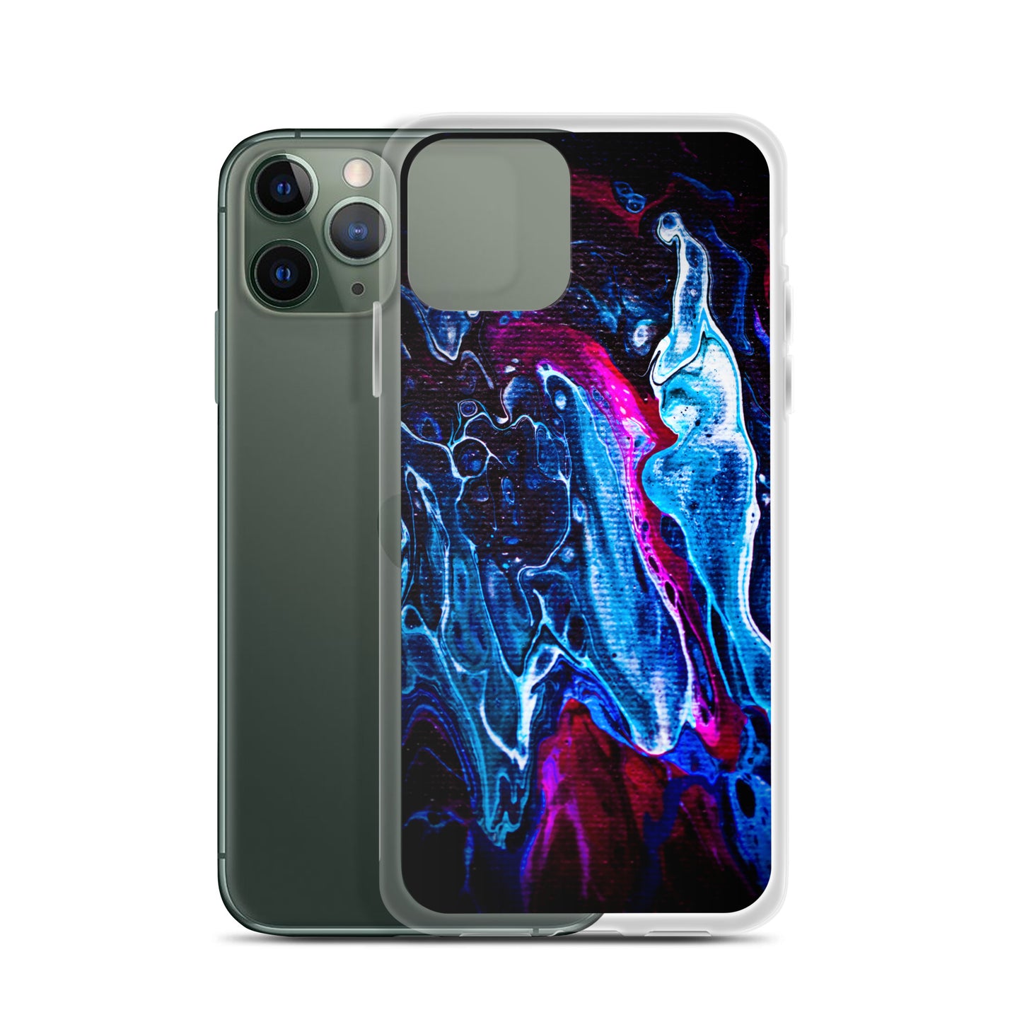 NightOwl Studio Custom Phone Case Compatible with iPhone, Ultra Slim Cover with Heavy Duty Scratch Resistant Protection, Blue Liquid