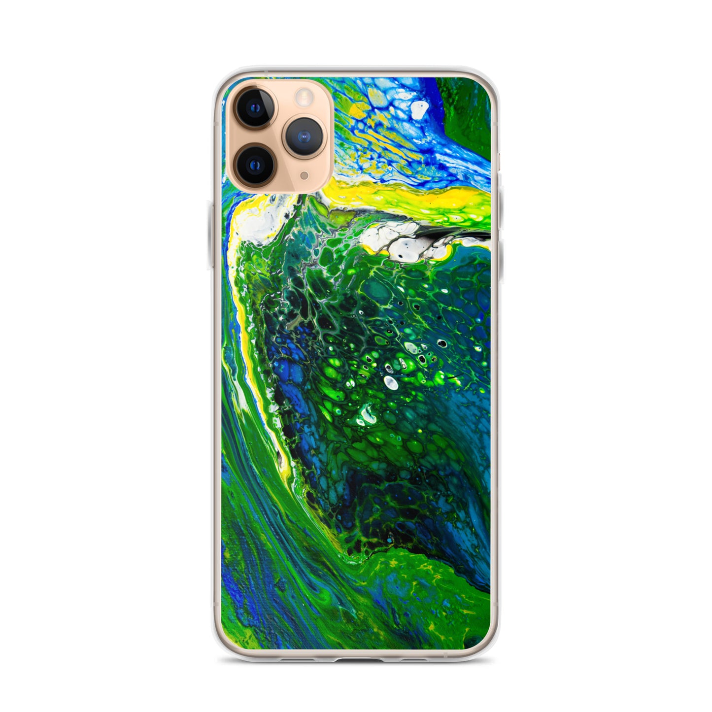 NightOwl Studio Custom Phone Case Compatible with iPhone, Ultra Slim Cover with Heavy Duty Scratch Resistant Shockproof Protection, Green Stream