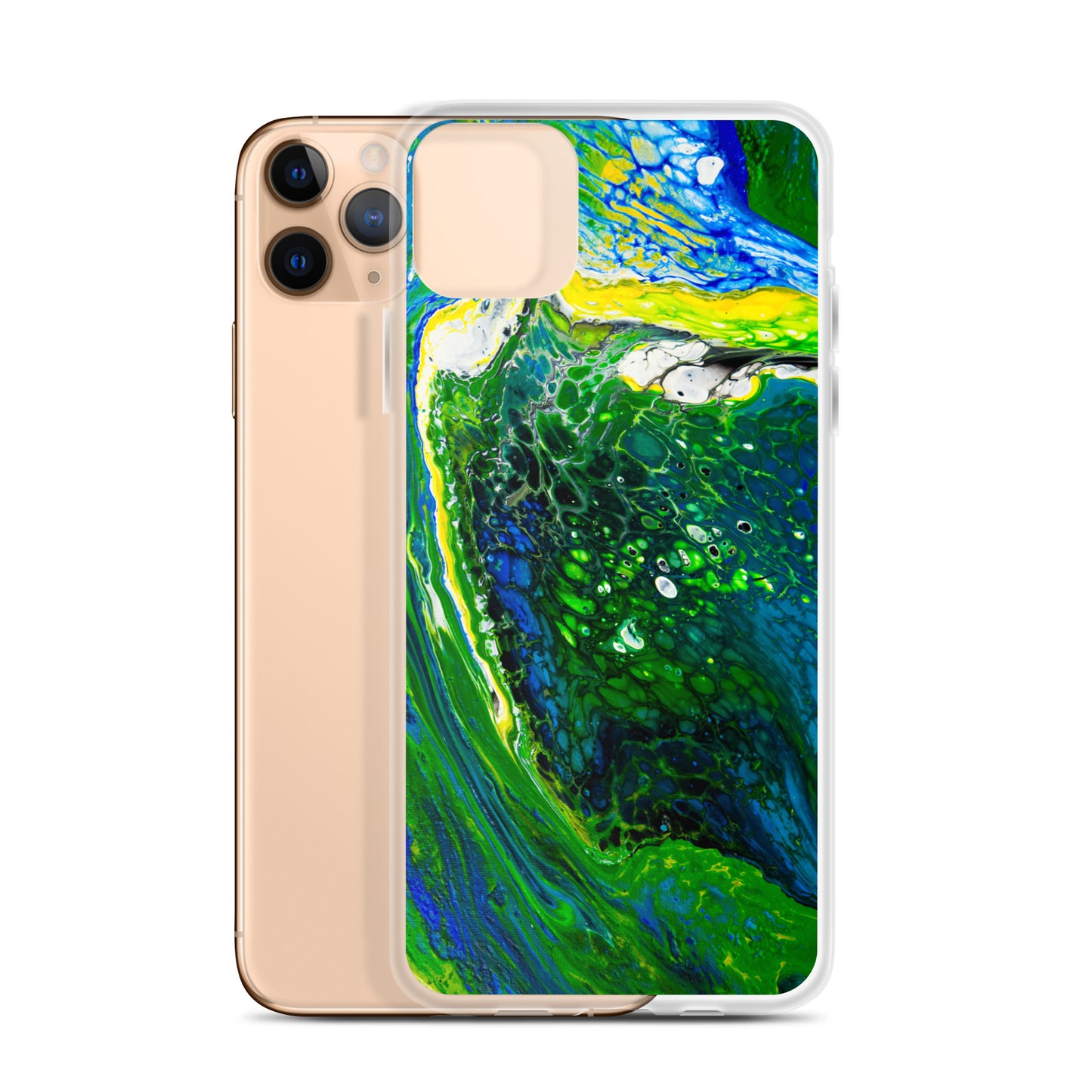 NightOwl Studio Custom Phone Case Compatible with iPhone, Ultra Slim Cover with Heavy Duty Scratch Resistant Shockproof Protection, Green Stream