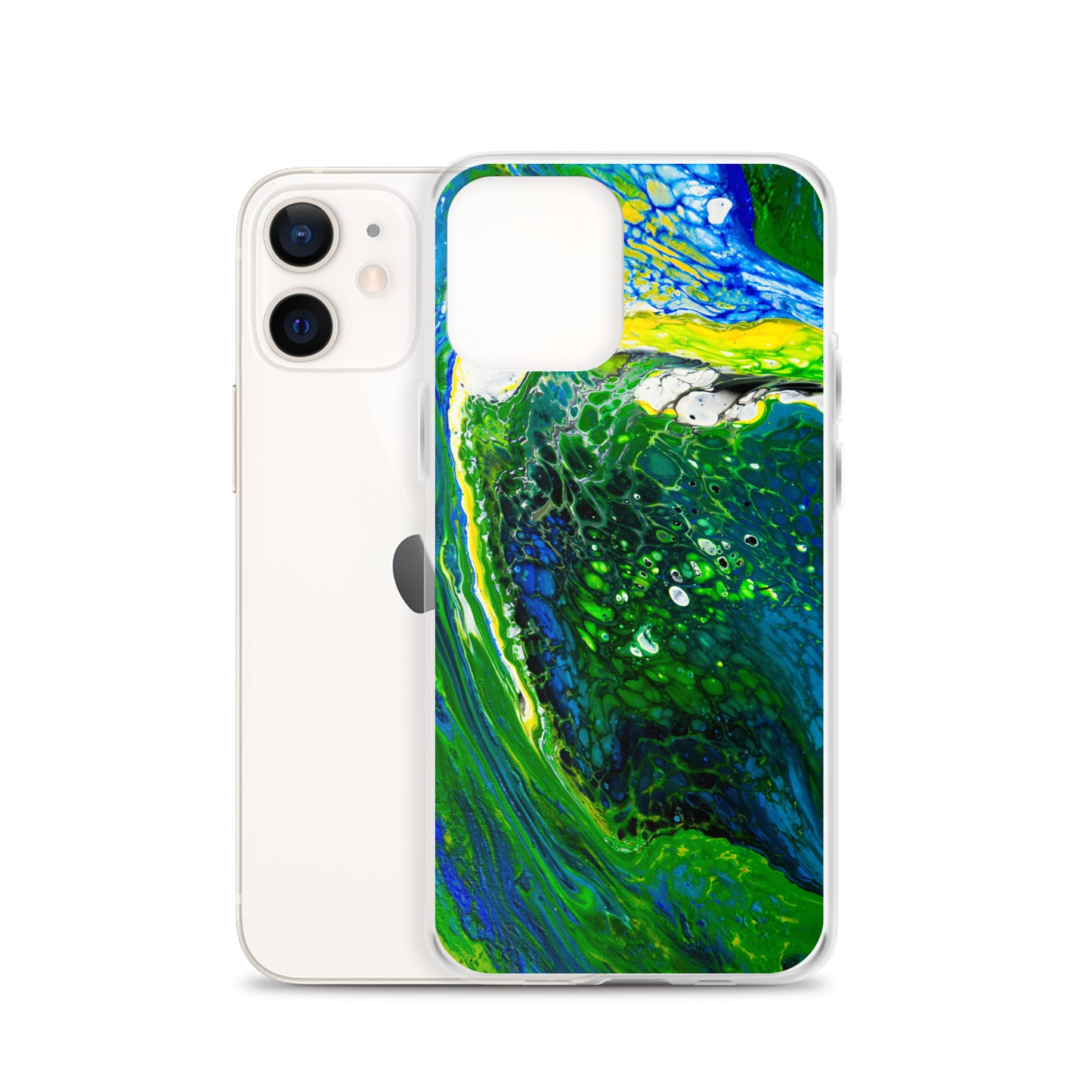 NightOwl Studio Custom Phone Case Compatible with iPhone, Ultra Slim Cover with Heavy Duty Scratch Resistant Shockproof Protection, Green Stream