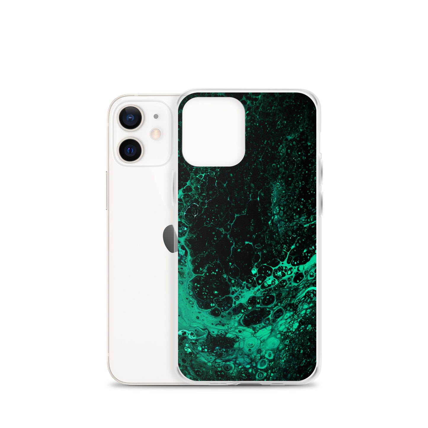 NightOwl Studio Custom Phone Case Compatible with iPhone, Ultra Slim Cover with Heavy Duty Scratch Resistant Shockproof Protection, Green Tide