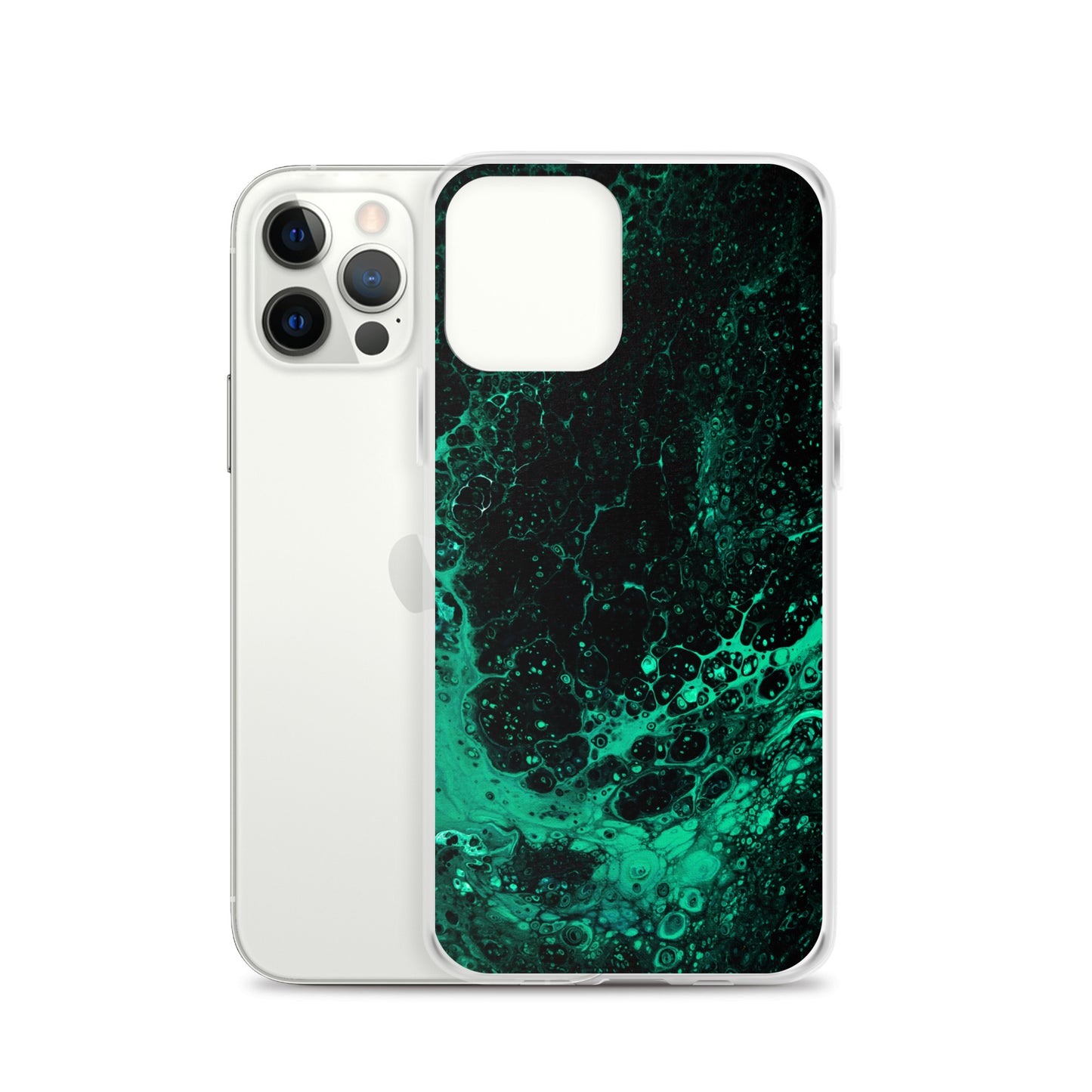 NightOwl Studio Custom Phone Case Compatible with iPhone, Ultra Slim Cover with Heavy Duty Scratch Resistant Shockproof Protection, Green Tide