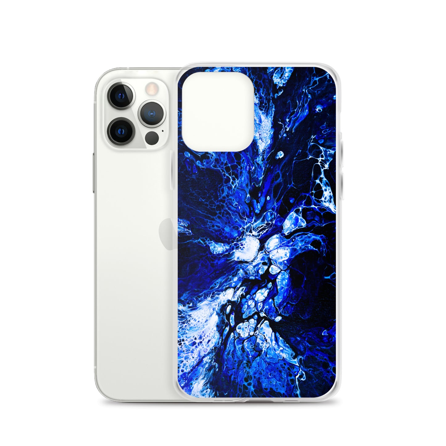 NightOwl Studio Custom Phone Case Compatible with iPhone, Ultra Slim Cover with Heavy Duty Scratch Resistant Shockproof Protection, Blue Burst