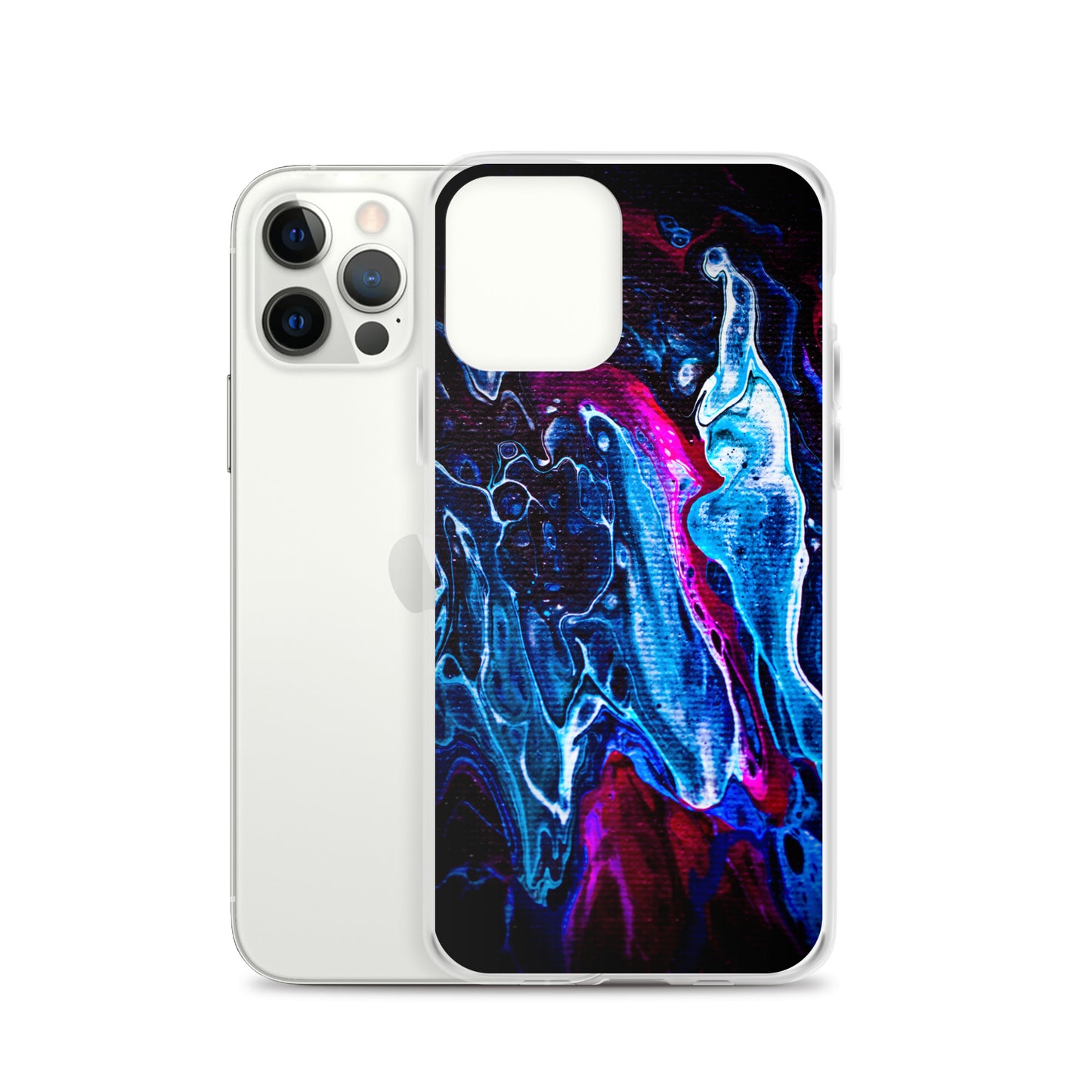 NightOwl Studio Custom Phone Case Compatible with iPhone, Ultra Slim Cover with Heavy Duty Scratch Resistant Protection, Blue Liquid