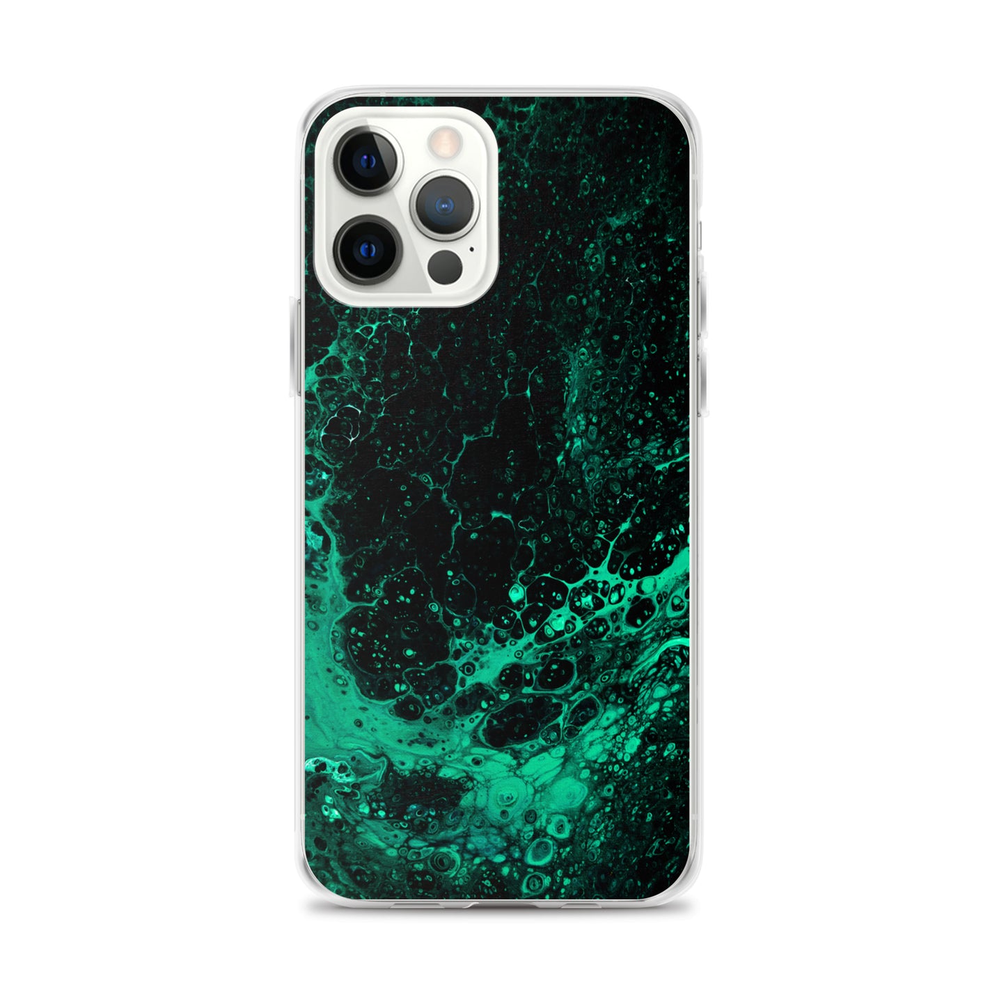 NightOwl Studio Custom Phone Case Compatible with iPhone, Ultra Slim Cover with Heavy Duty Scratch Resistant Shockproof Protection, Green Tide