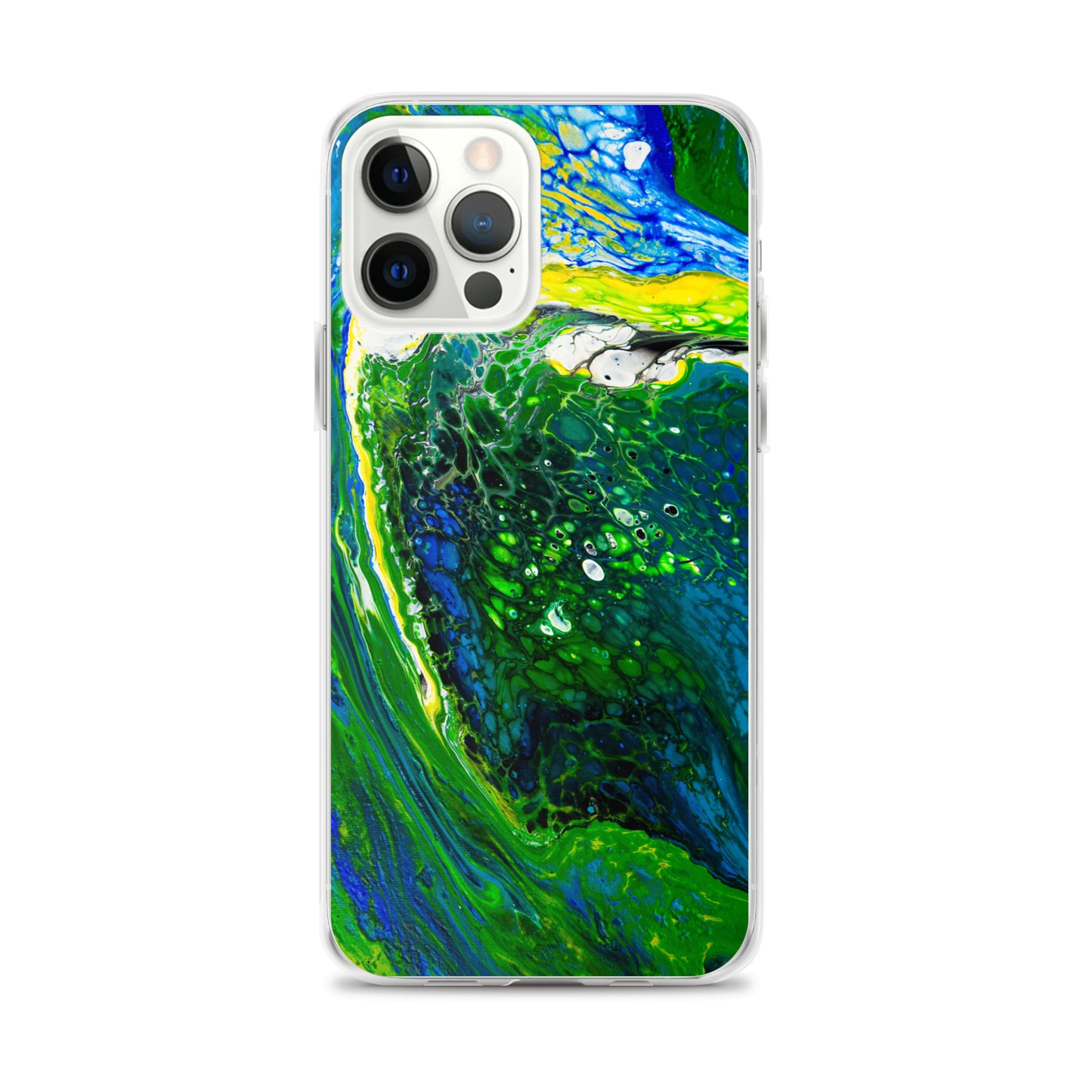 NightOwl Studio Custom Phone Case Compatible with iPhone, Ultra Slim Cover with Heavy Duty Scratch Resistant Shockproof Protection, Green Stream