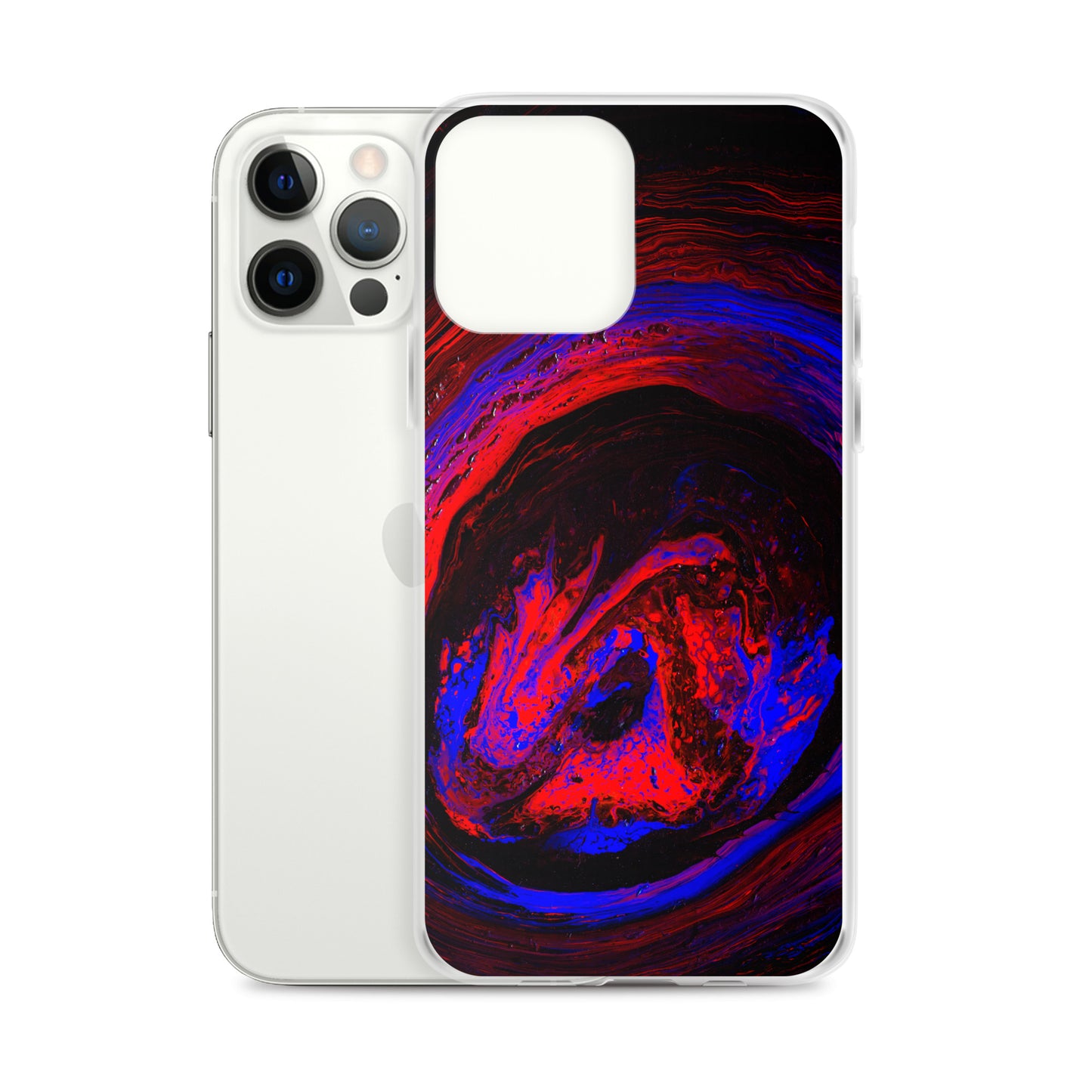 NightOwl Studio Custom Phone Case Compatible with iPhone, Ultra Slim Cover with Heavy Duty Scratch Resistant Shockproof Protection, Red Vortex