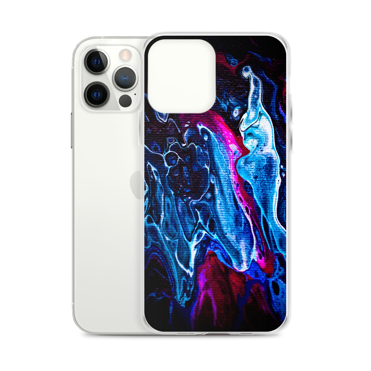 NightOwl Studio Custom Phone Case Compatible with iPhone, Ultra Slim Cover with Heavy Duty Scratch Resistant Protection, Blue Liquid