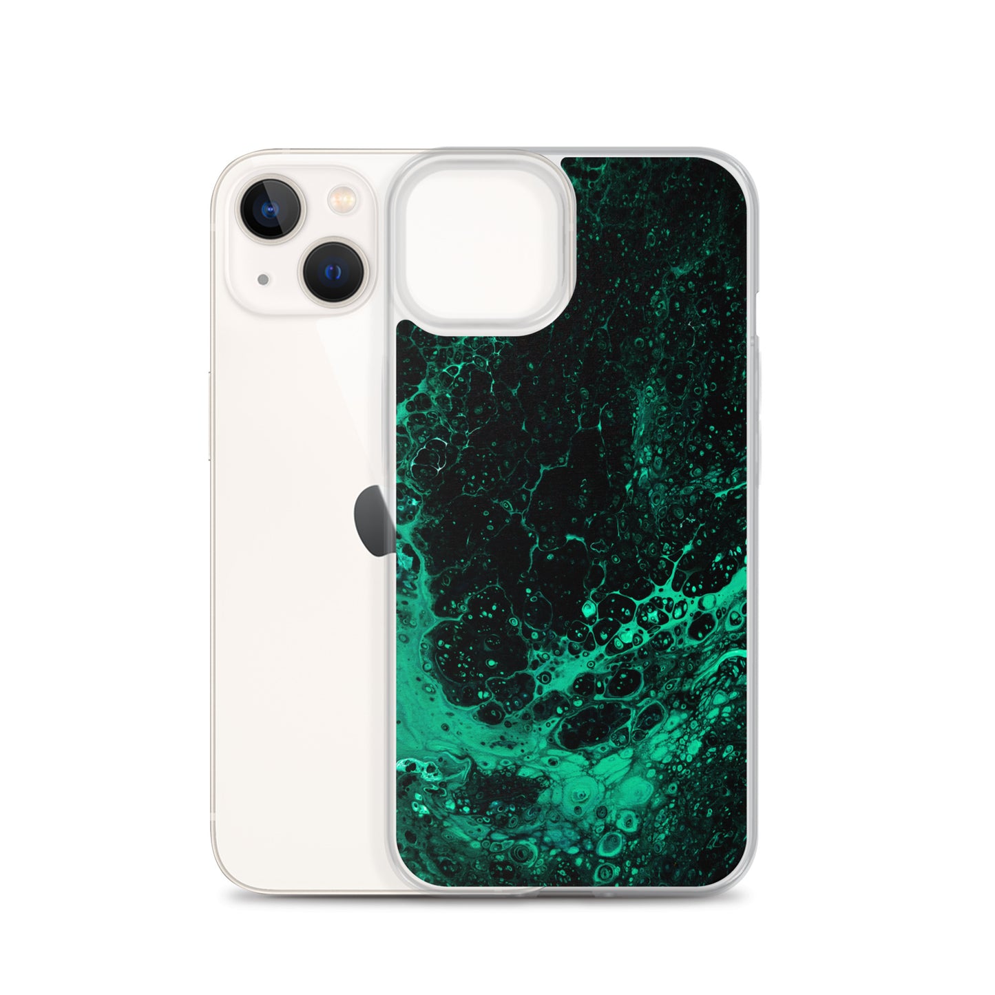 NightOwl Studio Custom Phone Case Compatible with iPhone, Ultra Slim Cover with Heavy Duty Scratch Resistant Shockproof Protection, Green Tide