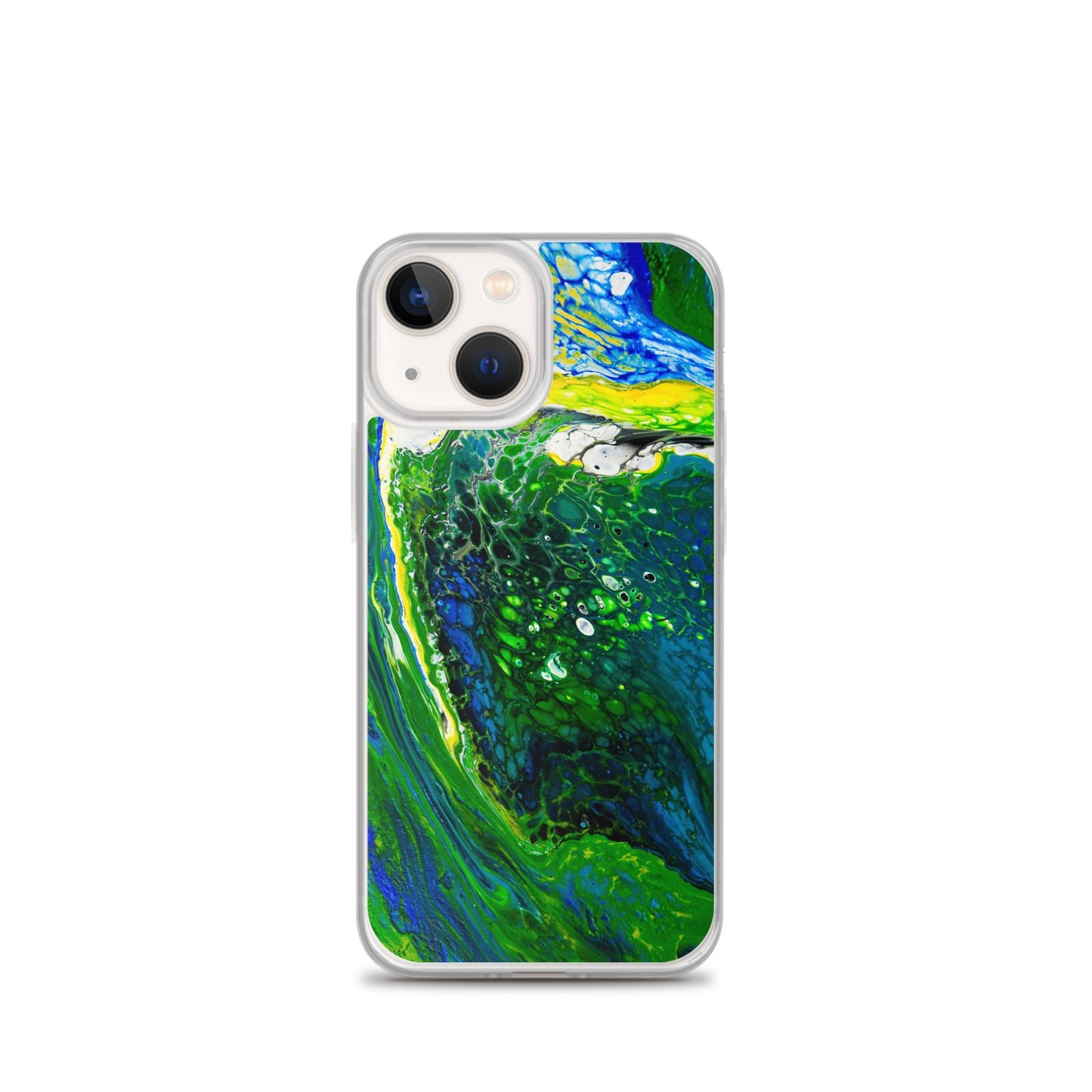 NightOwl Studio Custom Phone Case Compatible with iPhone, Ultra Slim Cover with Heavy Duty Scratch Resistant Shockproof Protection, Green Stream