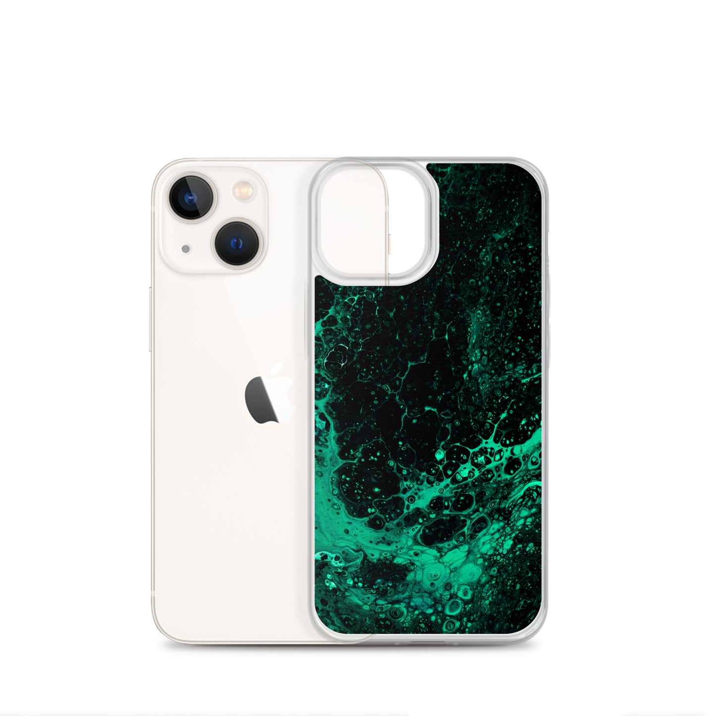 NightOwl Studio Custom Phone Case Compatible with iPhone, Ultra Slim Cover with Heavy Duty Scratch Resistant Shockproof Protection, Green Tide