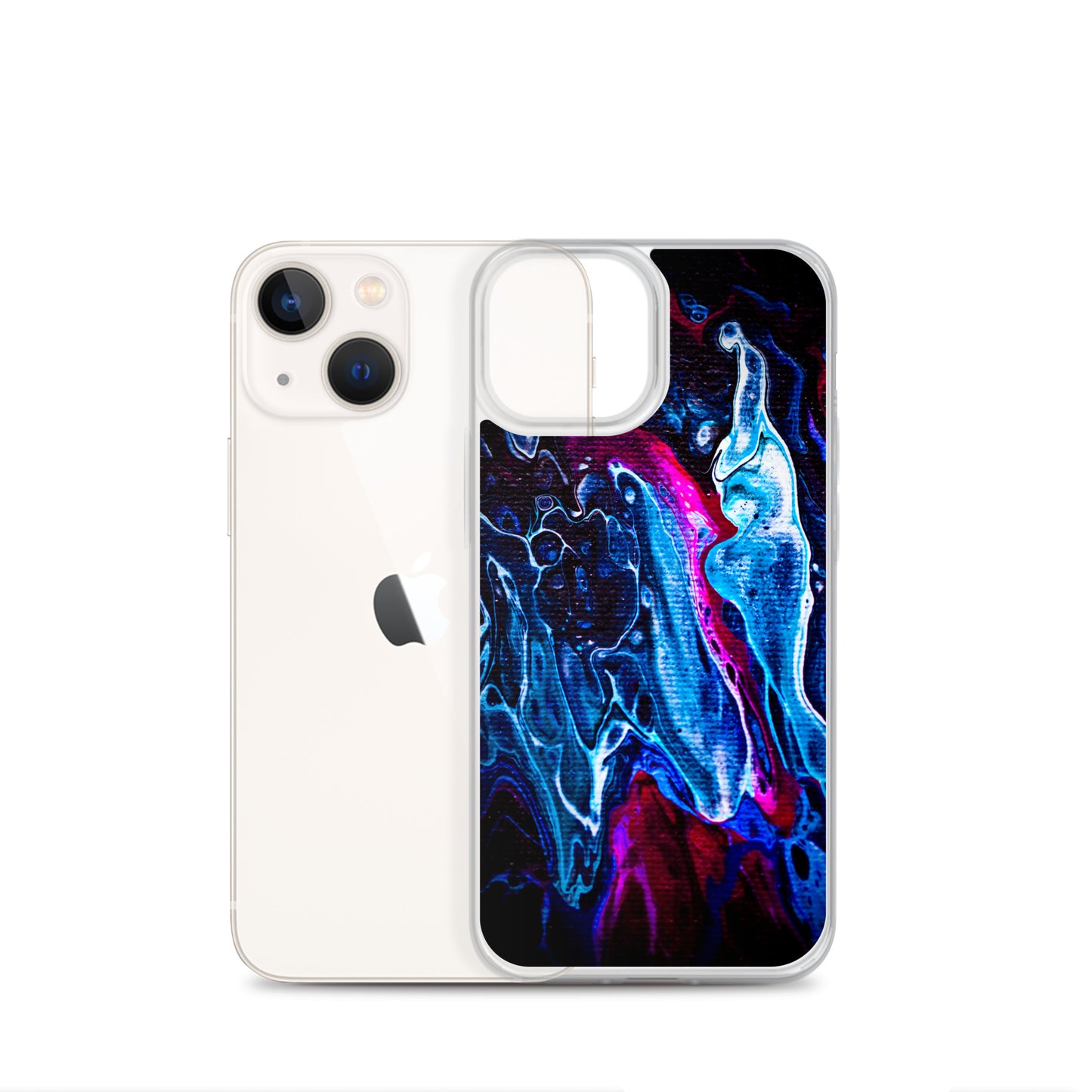 NightOwl Studio Custom Phone Case Compatible with iPhone, Ultra Slim Cover with Heavy Duty Scratch Resistant Protection, Blue Liquid