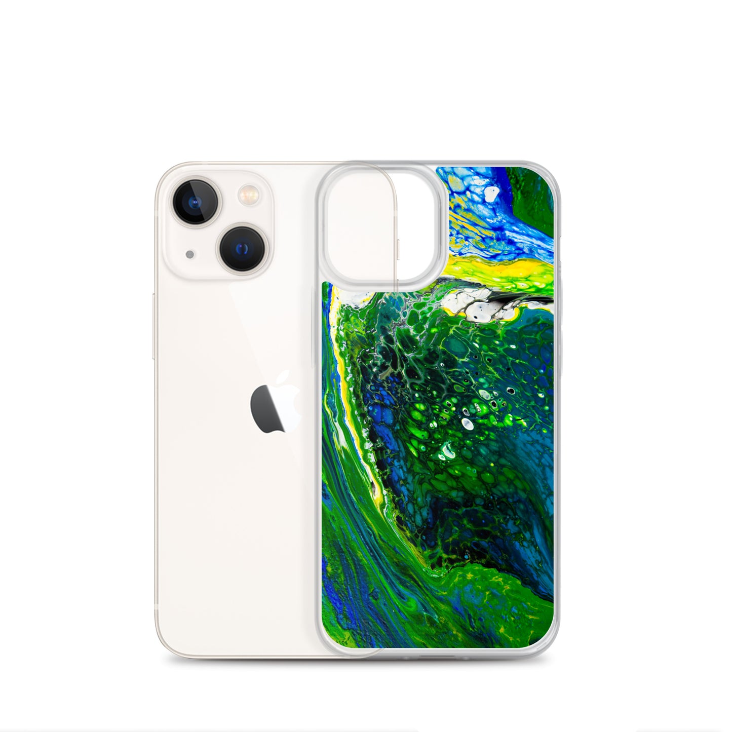 NightOwl Studio Custom Phone Case Compatible with iPhone, Ultra Slim Cover with Heavy Duty Scratch Resistant Shockproof Protection, Green Stream