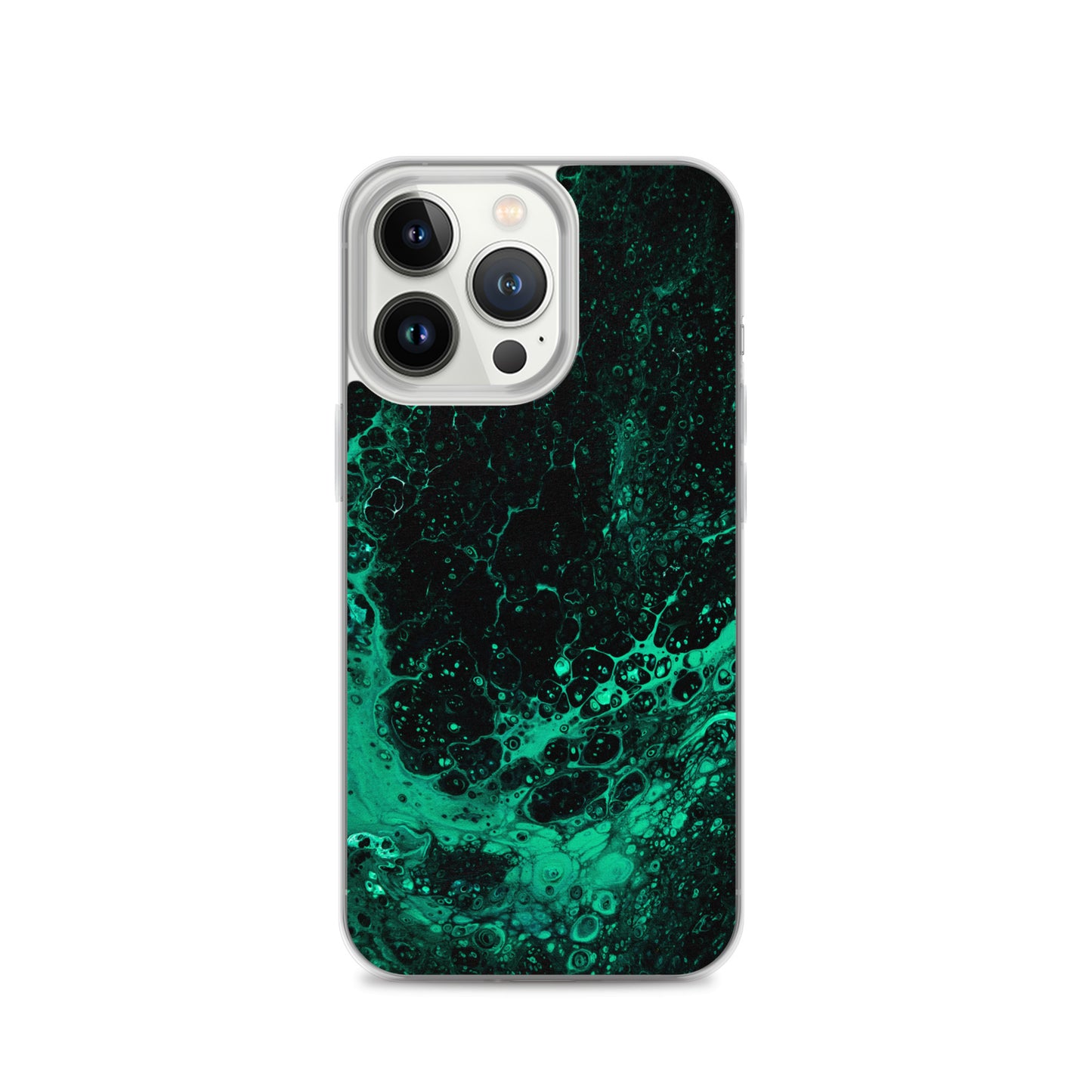 NightOwl Studio Custom Phone Case Compatible with iPhone, Ultra Slim Cover with Heavy Duty Scratch Resistant Shockproof Protection, Green Tide