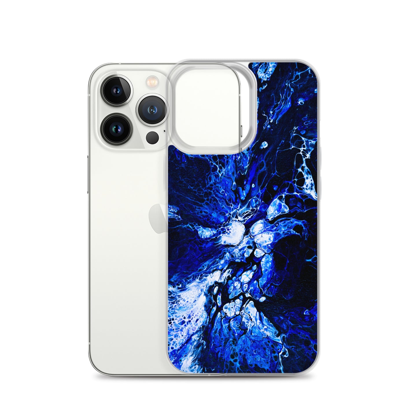 NightOwl Studio Custom Phone Case Compatible with iPhone, Ultra Slim Cover with Heavy Duty Scratch Resistant Shockproof Protection, Blue Burst