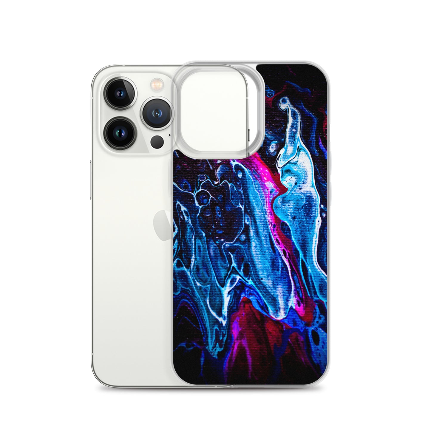 NightOwl Studio Custom Phone Case Compatible with iPhone, Ultra Slim Cover with Heavy Duty Scratch Resistant Protection, Blue Liquid