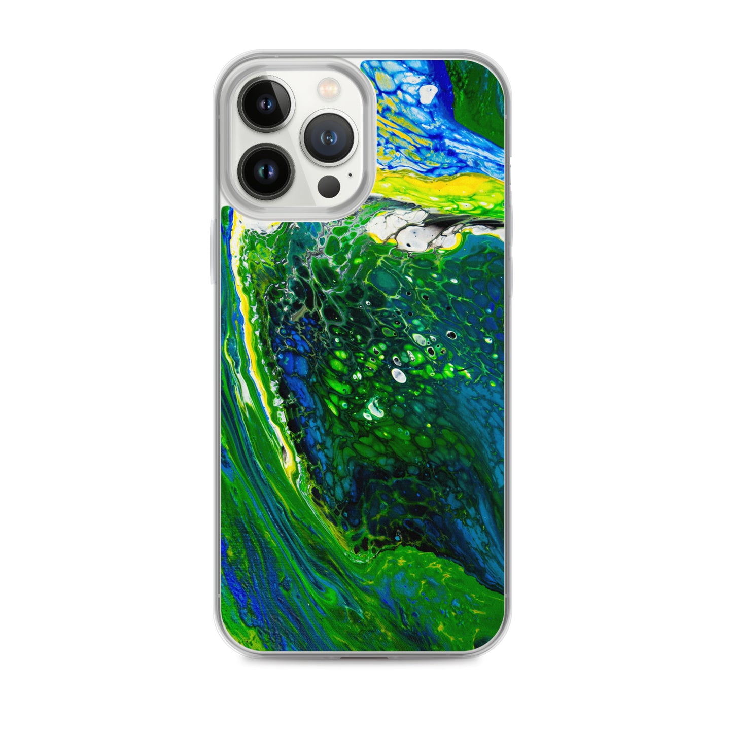 NightOwl Studio Custom Phone Case Compatible with iPhone, Ultra Slim Cover with Heavy Duty Scratch Resistant Shockproof Protection, Green Stream