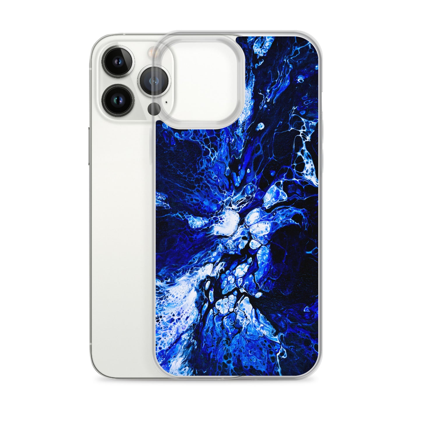 NightOwl Studio Custom Phone Case Compatible with iPhone, Ultra Slim Cover with Heavy Duty Scratch Resistant Shockproof Protection, Blue Burst