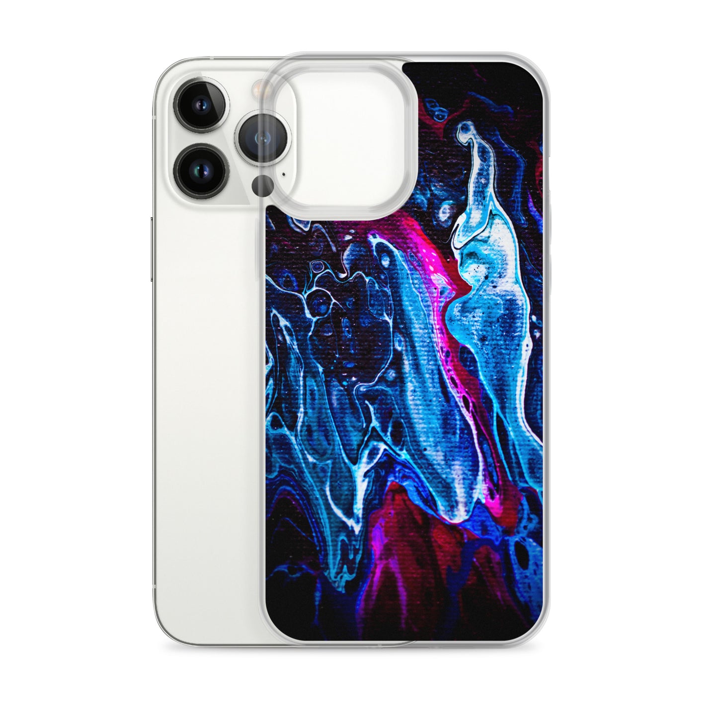 NightOwl Studio Custom Phone Case Compatible with iPhone, Ultra Slim Cover with Heavy Duty Scratch Resistant Protection, Blue Liquid