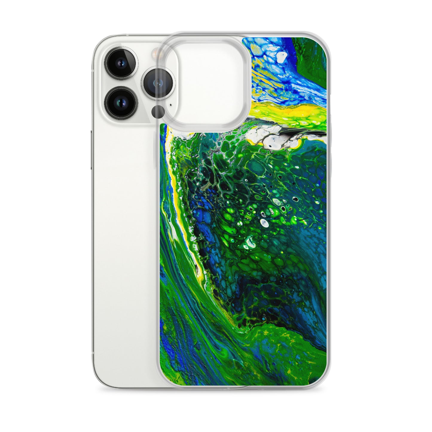 NightOwl Studio Custom Phone Case Compatible with iPhone, Ultra Slim Cover with Heavy Duty Scratch Resistant Shockproof Protection, Green Stream