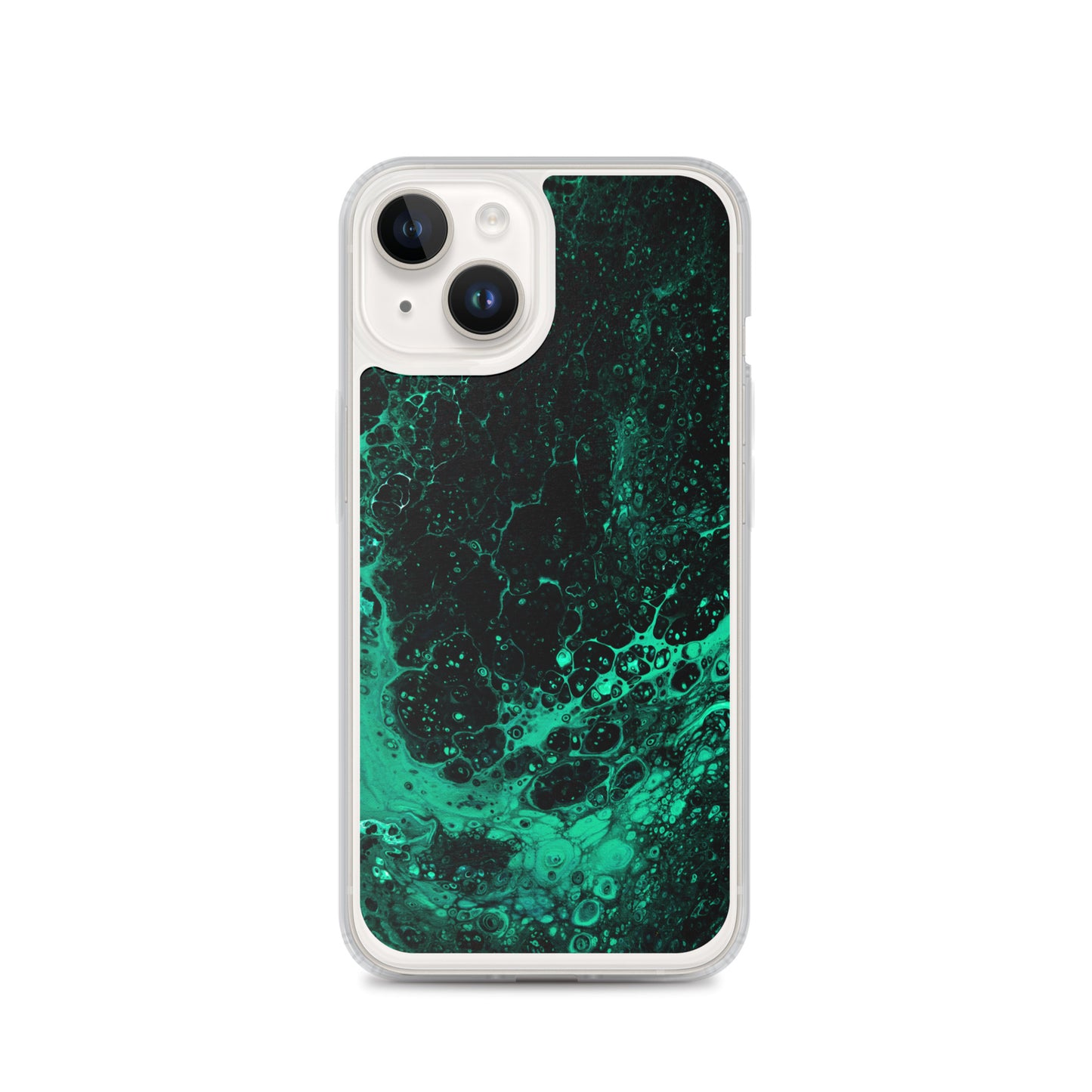 NightOwl Studio Custom Phone Case Compatible with iPhone, Ultra Slim Cover with Heavy Duty Scratch Resistant Shockproof Protection, Green Tide