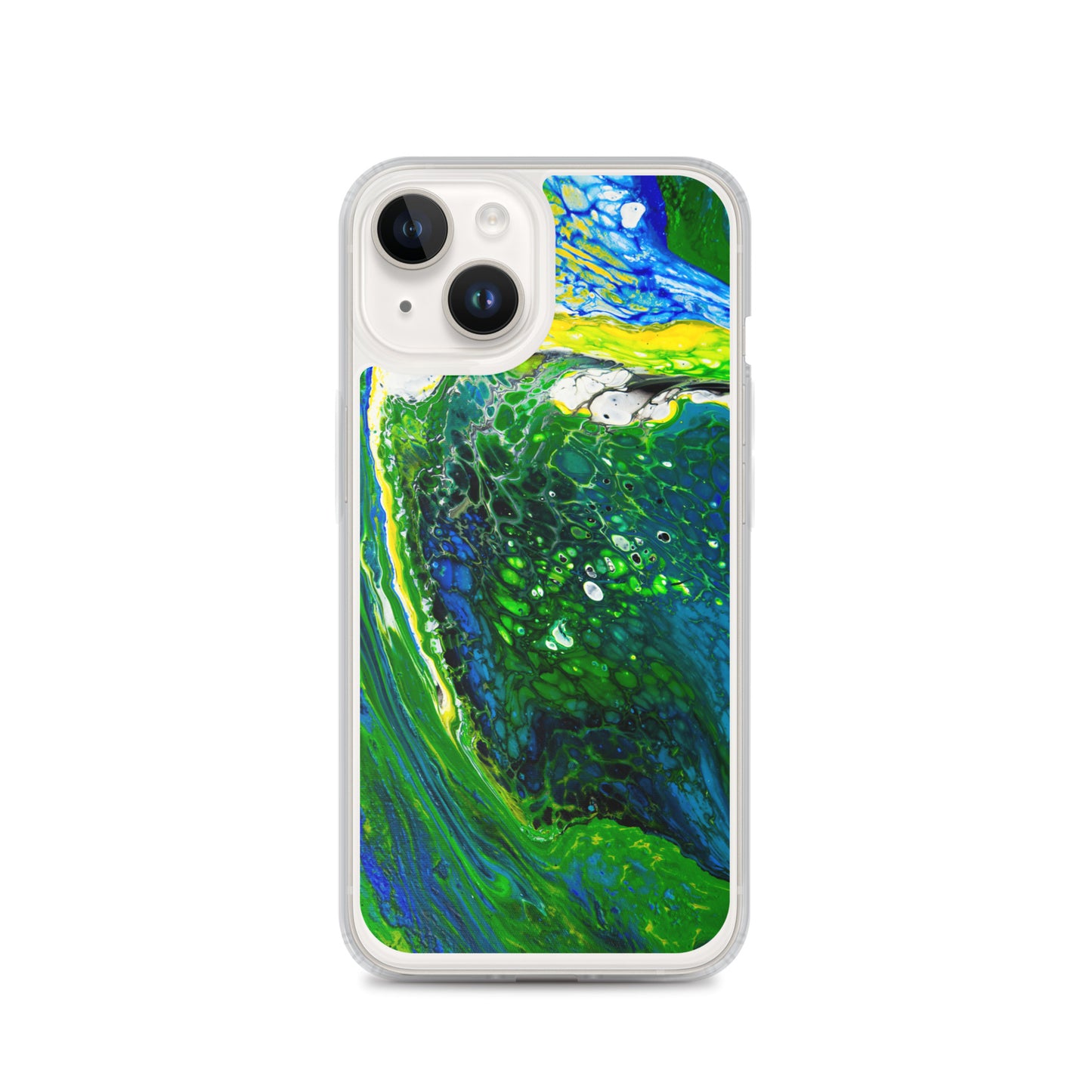 NightOwl Studio Custom Phone Case Compatible with iPhone, Ultra Slim Cover with Heavy Duty Scratch Resistant Shockproof Protection, Green Stream