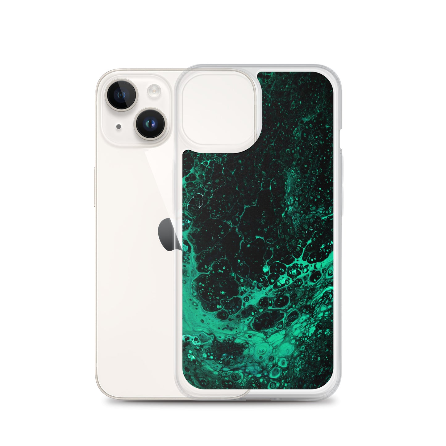 NightOwl Studio Custom Phone Case Compatible with iPhone, Ultra Slim Cover with Heavy Duty Scratch Resistant Shockproof Protection, Green Tide