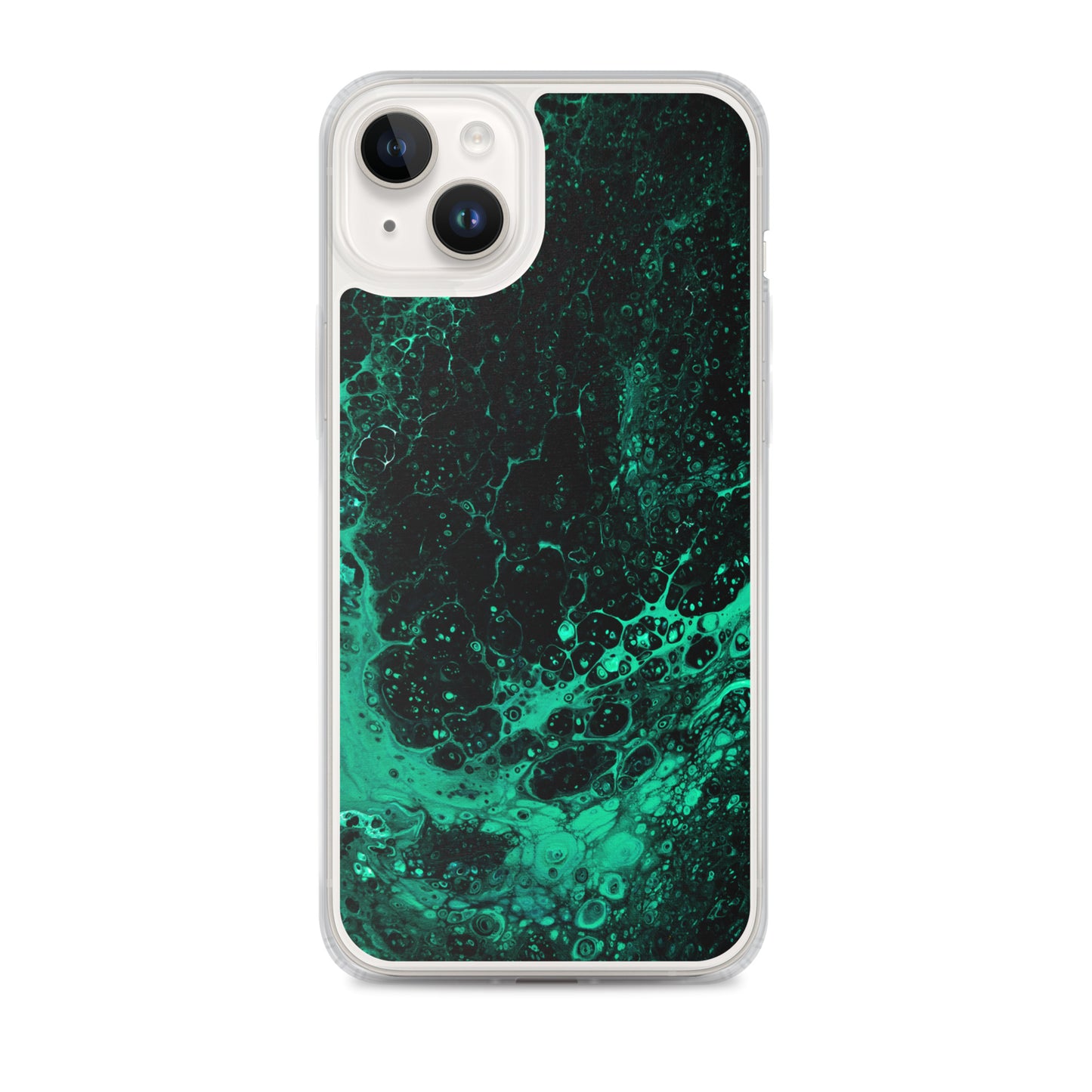 NightOwl Studio Custom Phone Case Compatible with iPhone, Ultra Slim Cover with Heavy Duty Scratch Resistant Shockproof Protection, Green Tide