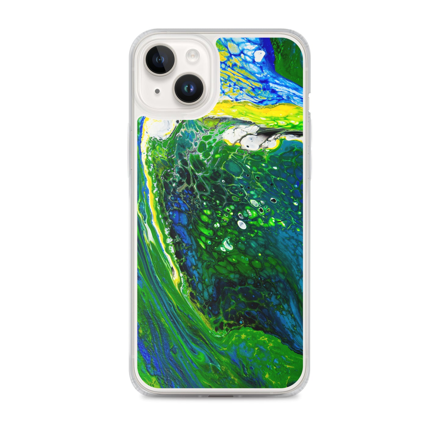 NightOwl Studio Custom Phone Case Compatible with iPhone, Ultra Slim Cover with Heavy Duty Scratch Resistant Shockproof Protection, Green Stream