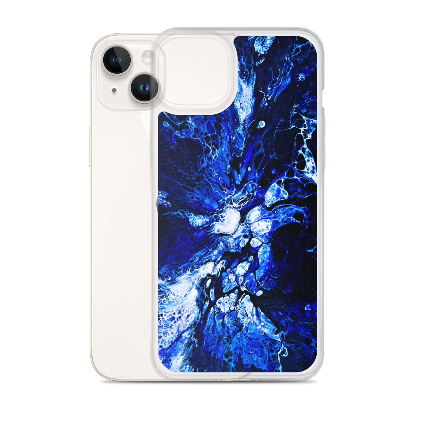 NightOwl Studio Custom Phone Case Compatible with iPhone, Ultra Slim Cover with Heavy Duty Scratch Resistant Shockproof Protection, Blue Burst