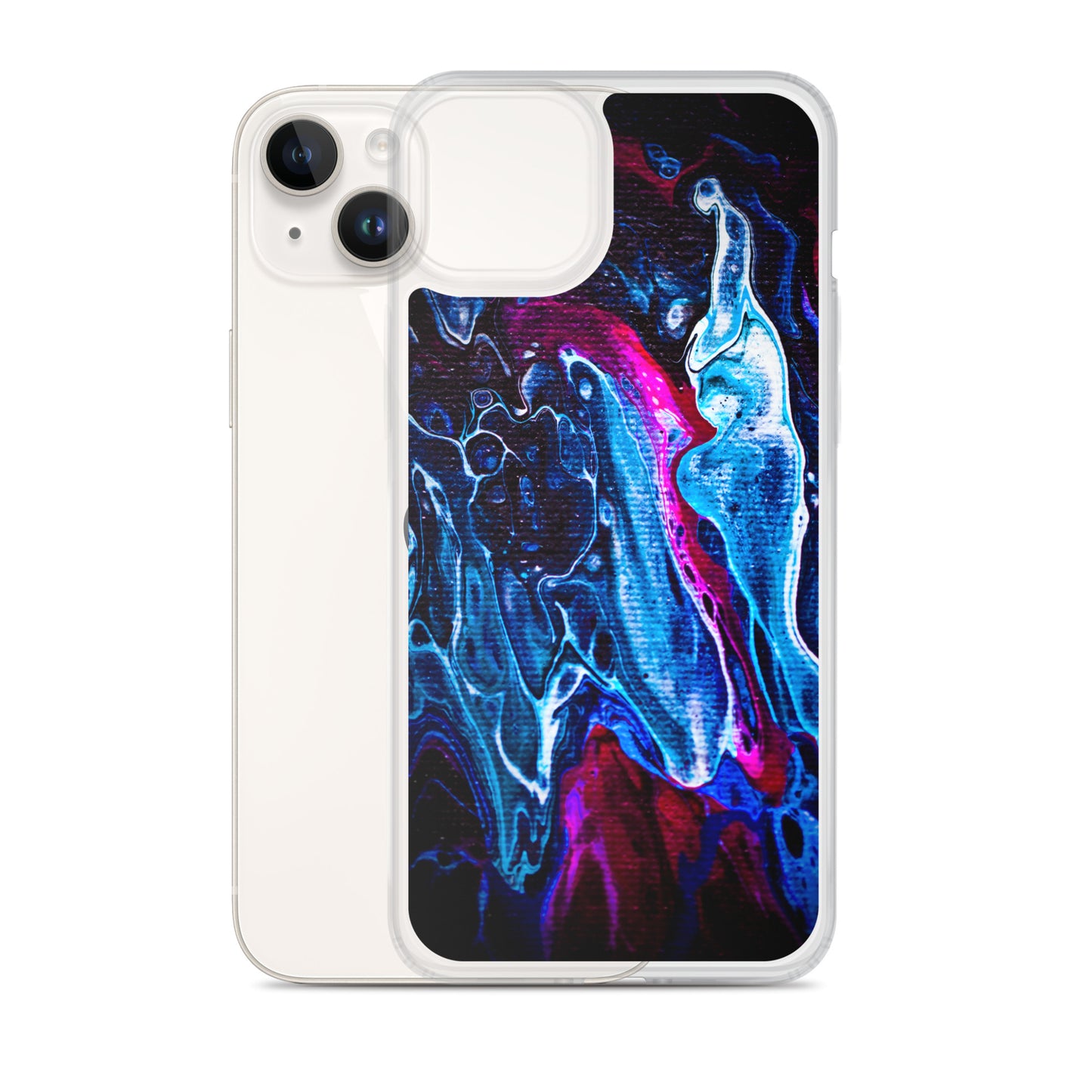 NightOwl Studio Custom Phone Case Compatible with iPhone, Ultra Slim Cover with Heavy Duty Scratch Resistant Protection, Blue Liquid