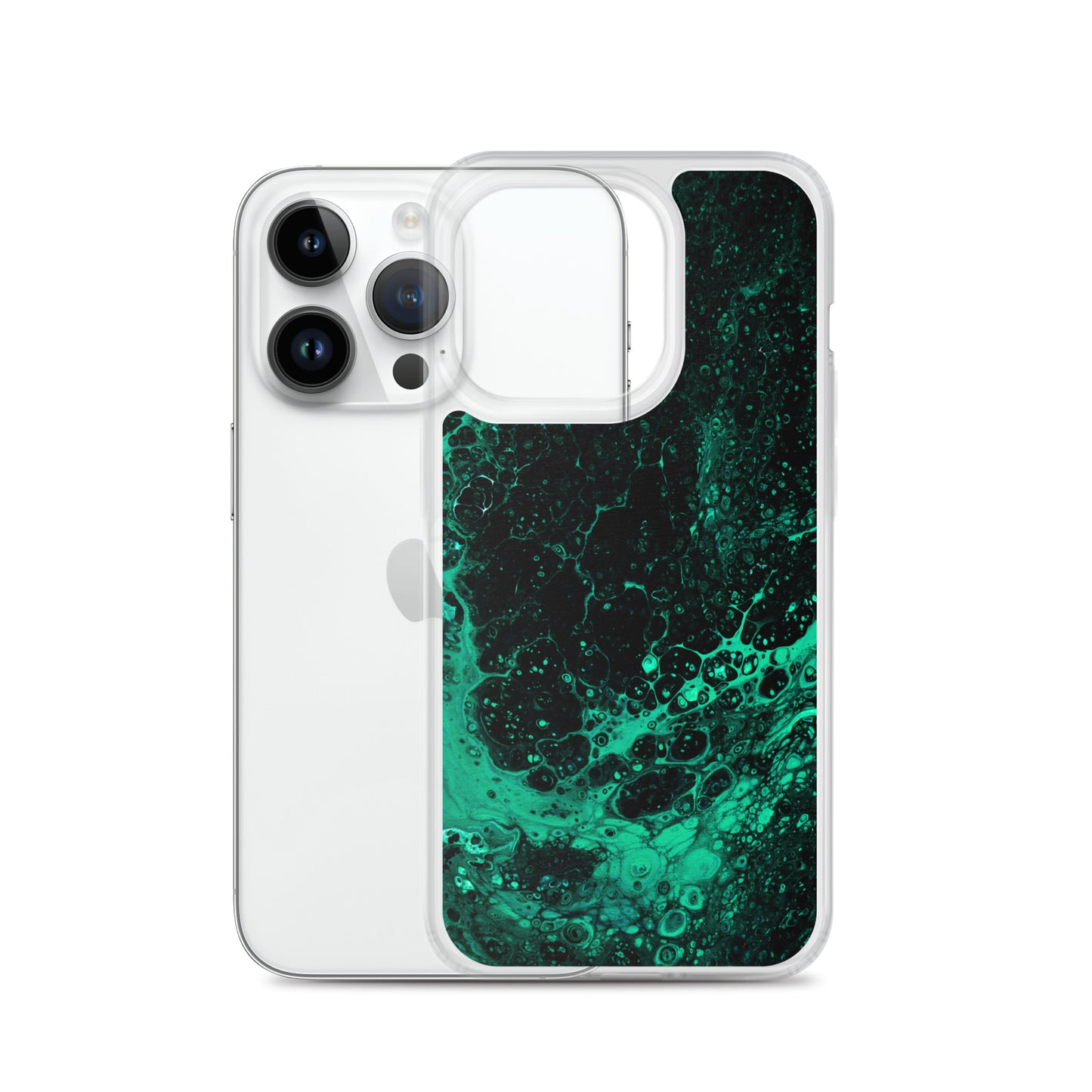 NightOwl Studio Custom Phone Case Compatible with iPhone, Ultra Slim Cover with Heavy Duty Scratch Resistant Shockproof Protection, Green Tide