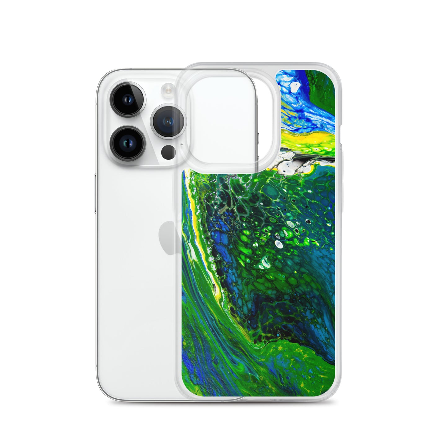 NightOwl Studio Custom Phone Case Compatible with iPhone, Ultra Slim Cover with Heavy Duty Scratch Resistant Shockproof Protection, Green Stream