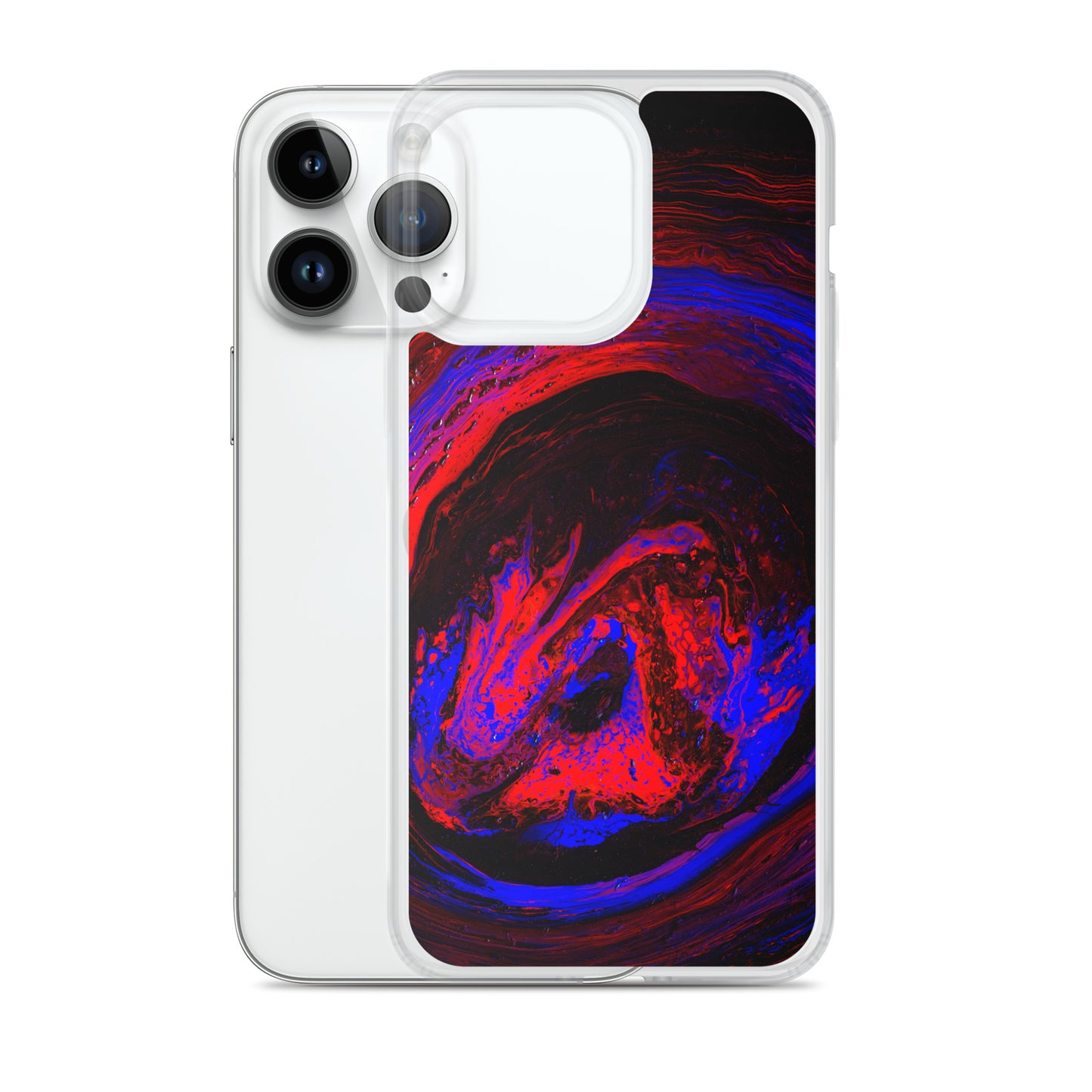 NightOwl Studio Custom Phone Case Compatible with iPhone, Ultra Slim Cover with Heavy Duty Scratch Resistant Shockproof Protection, Red Vortex