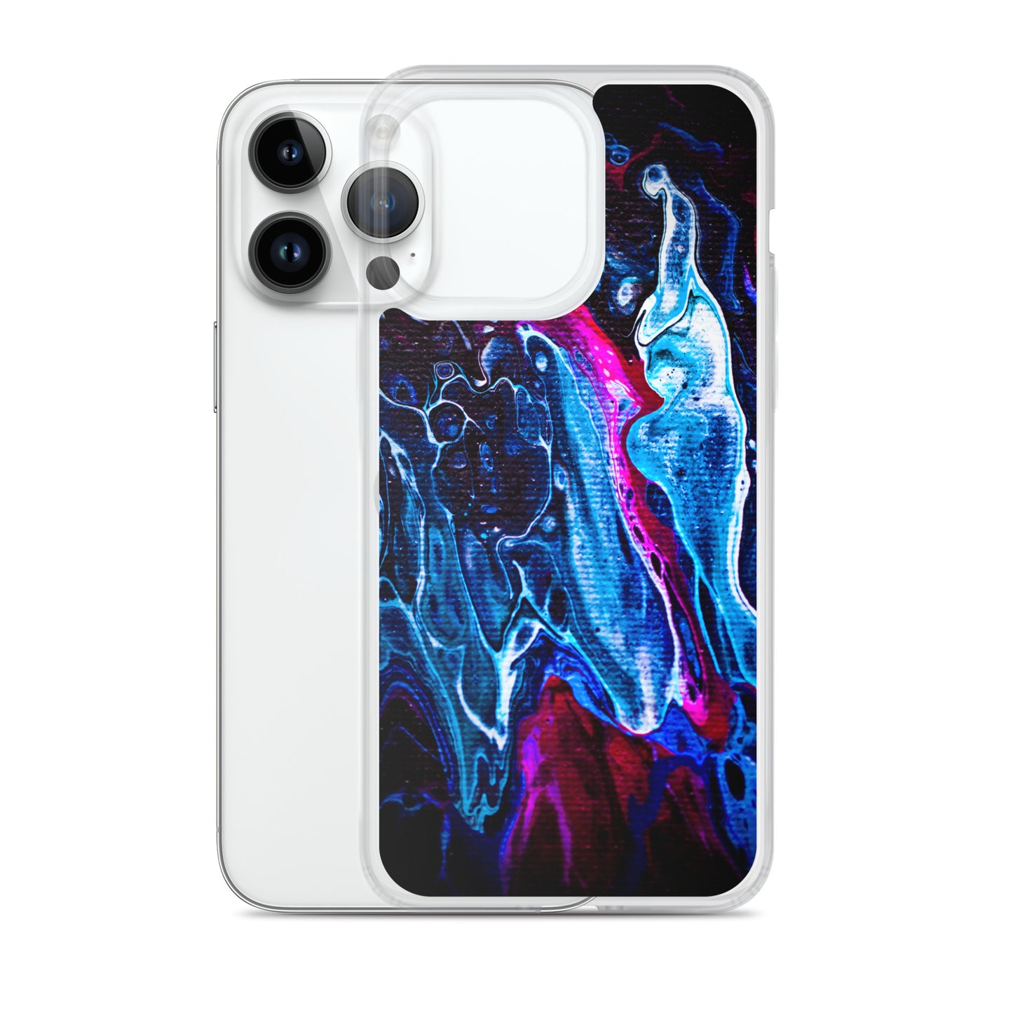 NightOwl Studio Custom Phone Case Compatible with iPhone, Ultra Slim Cover with Heavy Duty Scratch Resistant Protection, Blue Liquid