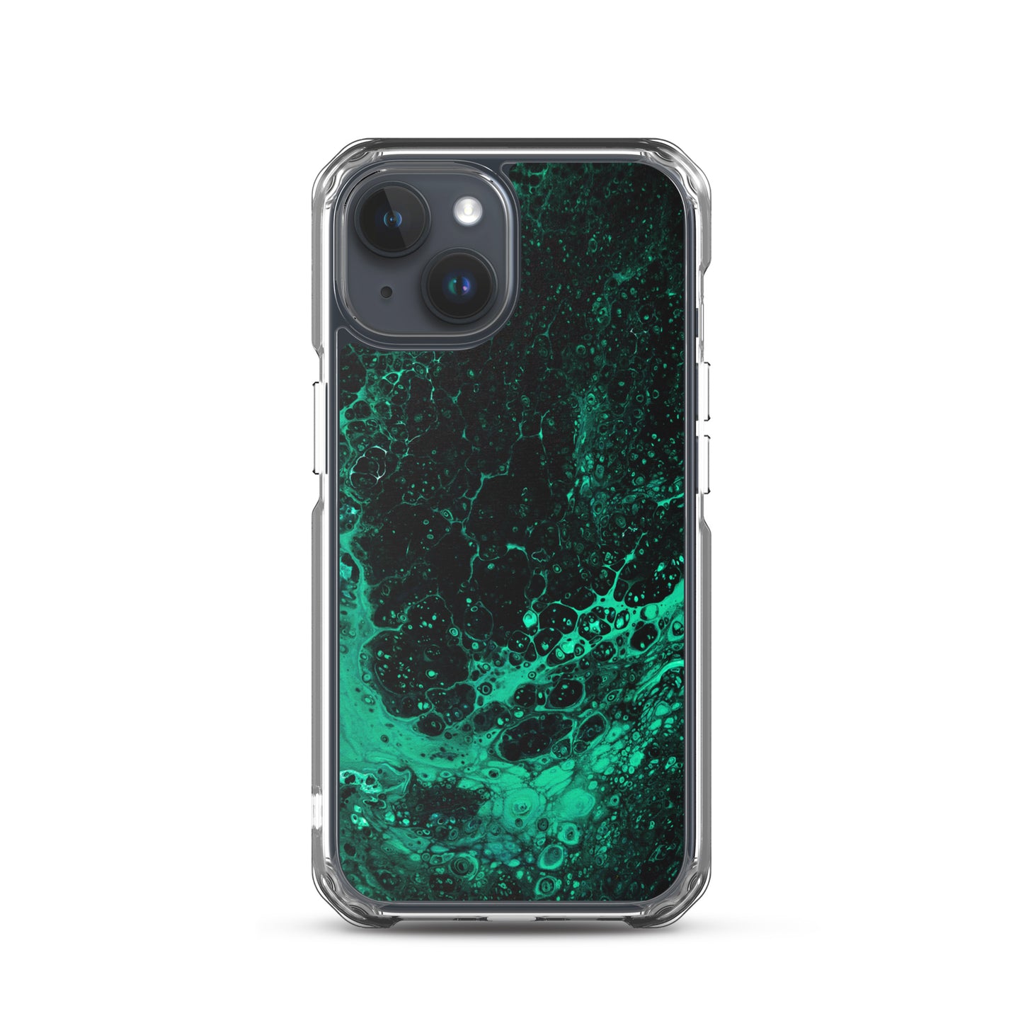 NightOwl Studio Custom Phone Case Compatible with iPhone, Ultra Slim Cover with Heavy Duty Scratch Resistant Shockproof Protection, Green Tide