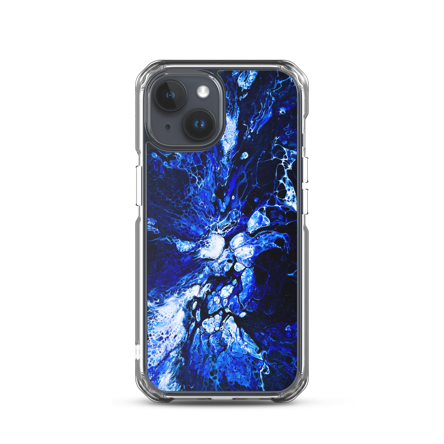 NightOwl Studio Custom Phone Case Compatible with iPhone, Ultra Slim Cover with Heavy Duty Scratch Resistant Shockproof Protection, Blue Burst