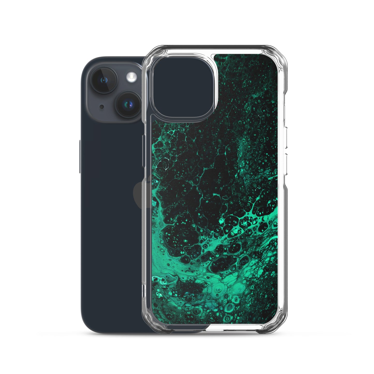 NightOwl Studio Custom Phone Case Compatible with iPhone, Ultra Slim Cover with Heavy Duty Scratch Resistant Shockproof Protection, Green Tide