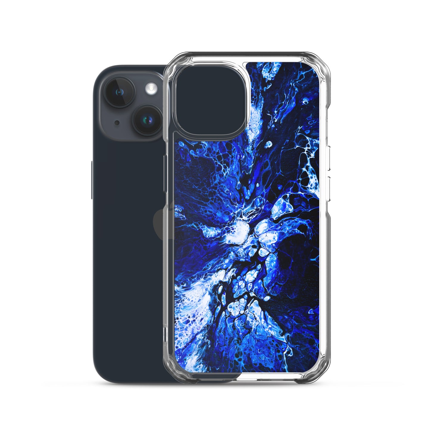 NightOwl Studio Custom Phone Case Compatible with iPhone, Ultra Slim Cover with Heavy Duty Scratch Resistant Shockproof Protection, Blue Burst