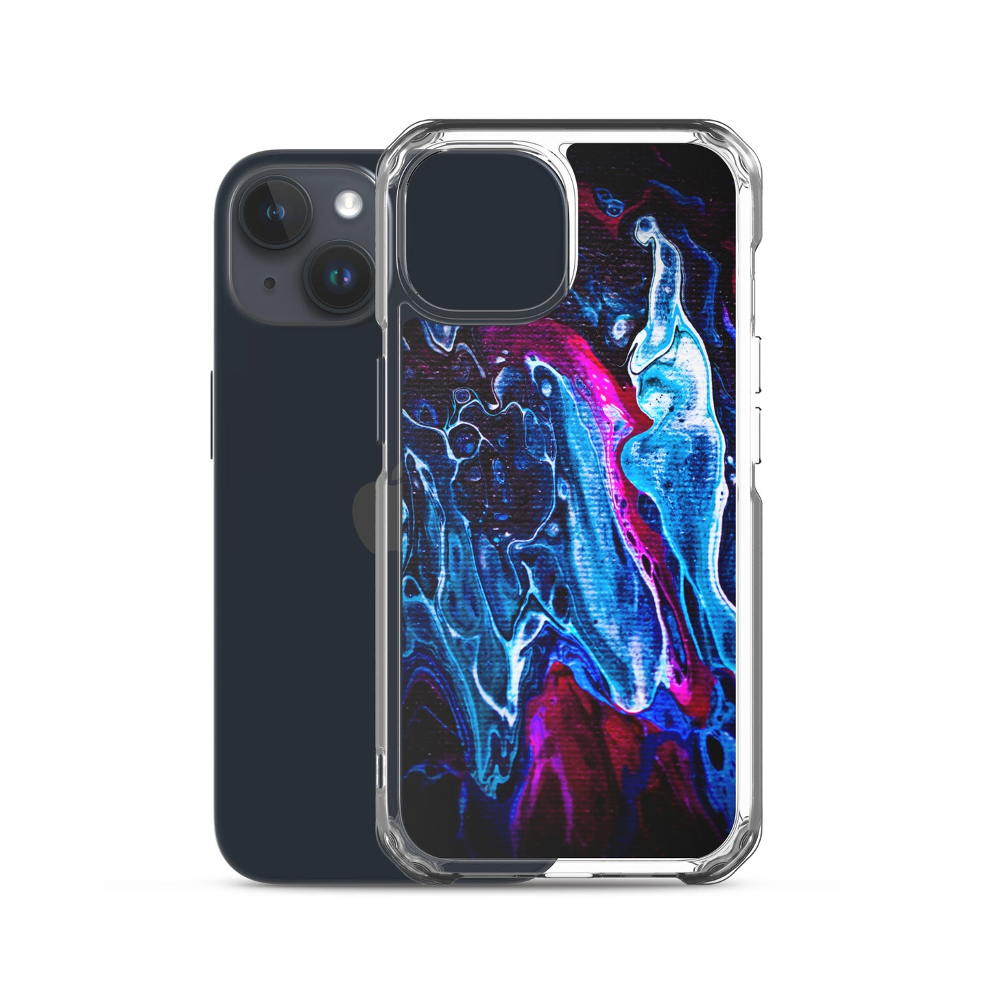 NightOwl Studio Custom Phone Case Compatible with iPhone, Ultra Slim Cover with Heavy Duty Scratch Resistant Protection, Blue Liquid