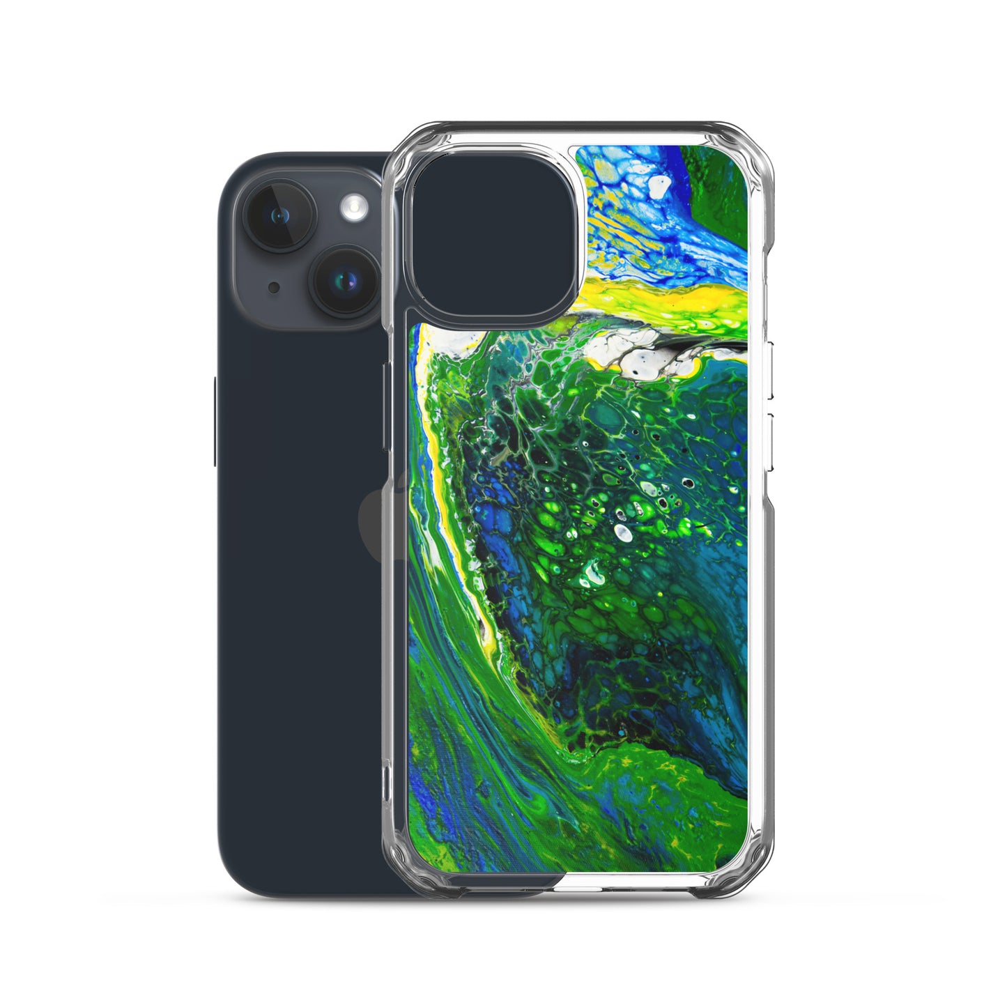 NightOwl Studio Custom Phone Case Compatible with iPhone, Ultra Slim Cover with Heavy Duty Scratch Resistant Shockproof Protection, Green Stream